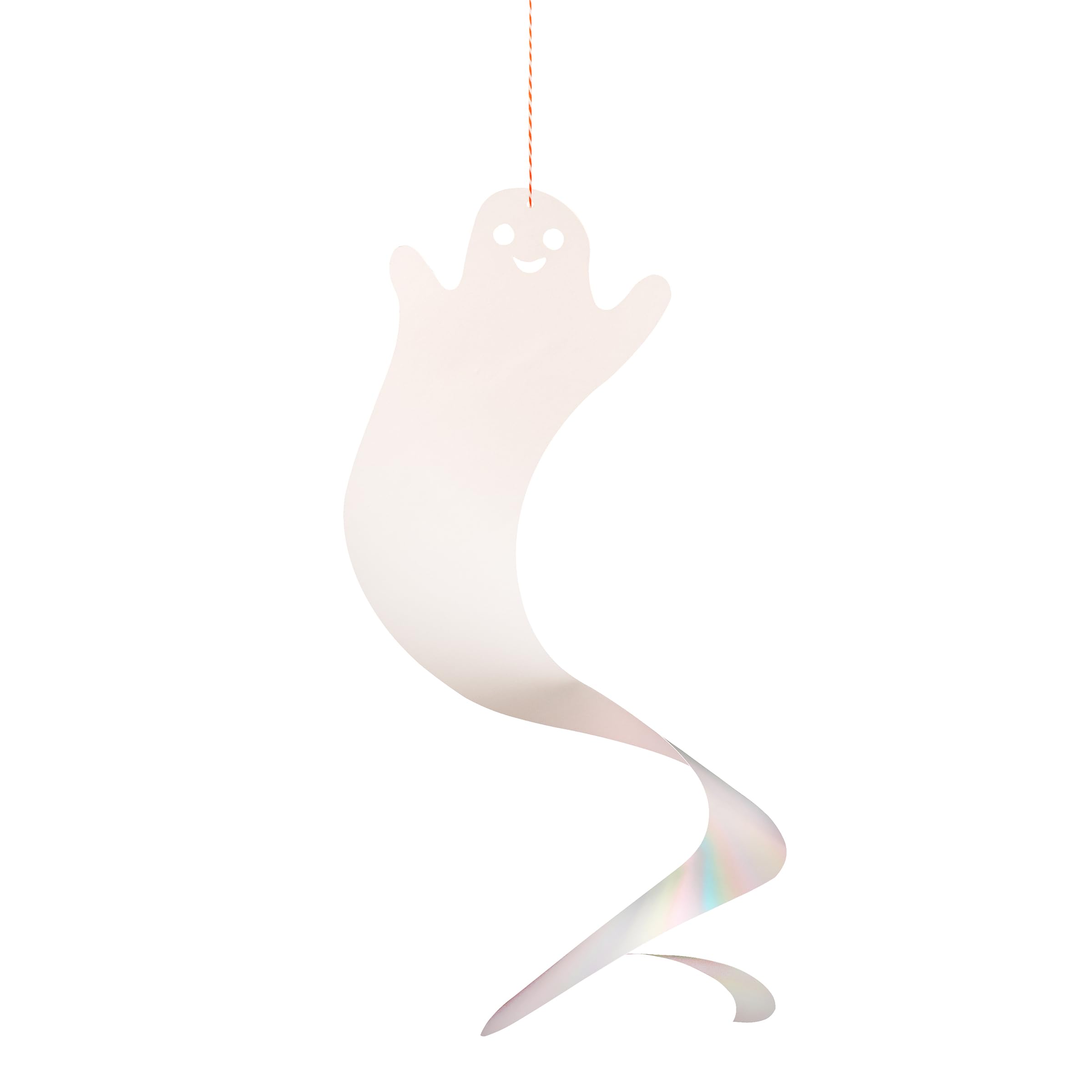 Meri Meri Halloween Spinning Ghost Hanging Decorations (Pack of 10), 20" Tall, Includes Hanging Twine, Easy to Hang, Double Sided Silver Foil Halloween Party Decorations - Image 5