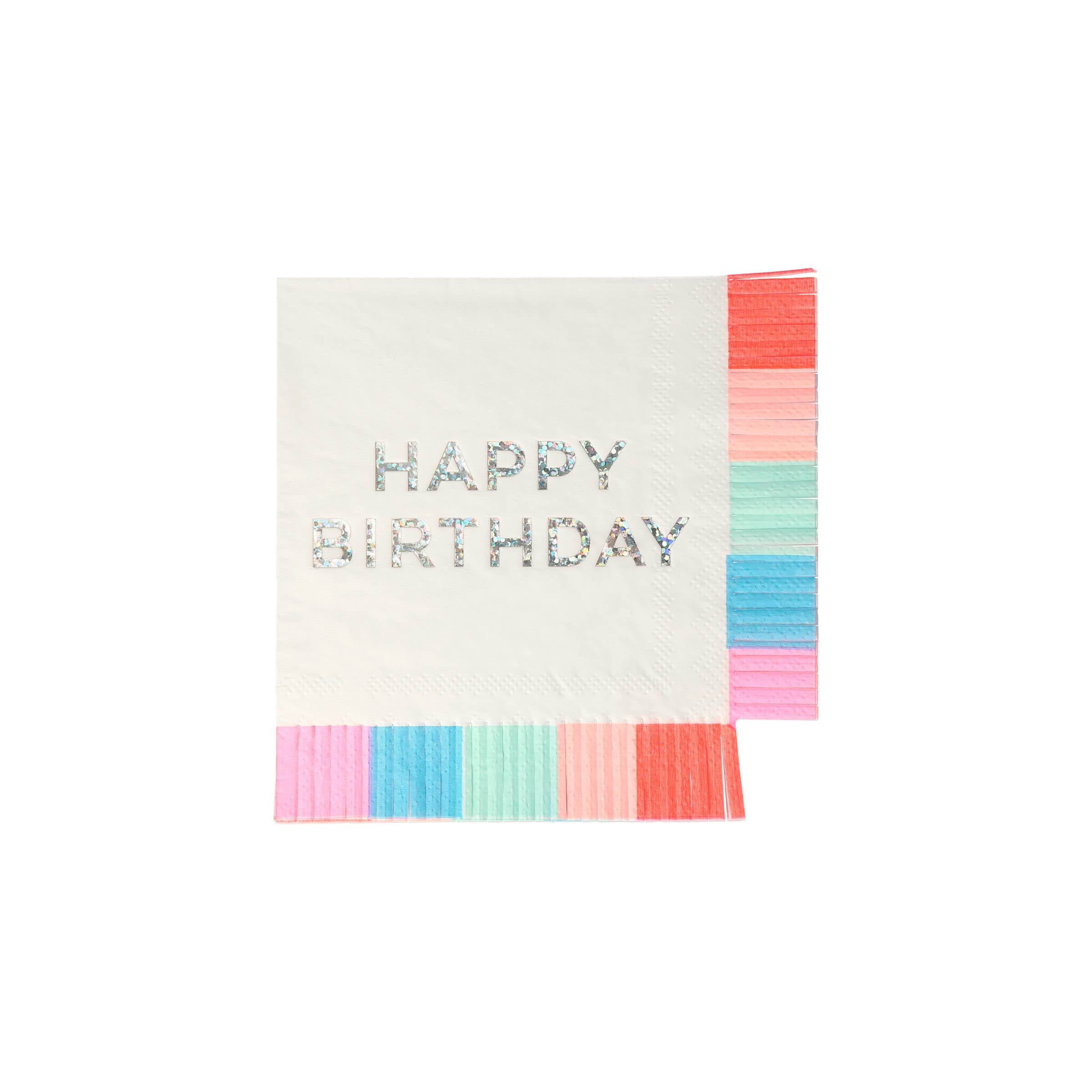 Meri Meri Happy Birthday Napkins (Pack of 16), Disposable Paper Napkins for Birthday Party, Kids & Adults