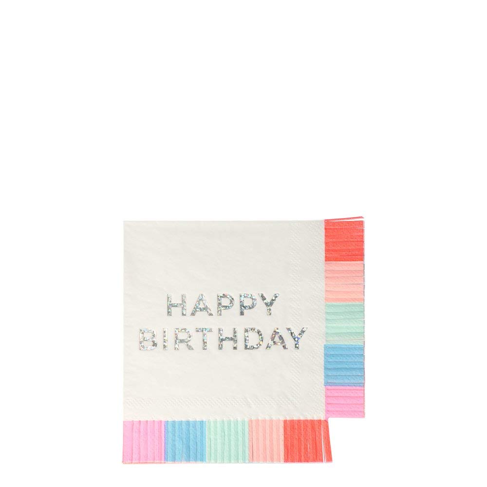 Meri Meri Happy Birthday Napkins (Pack of 16), Disposable Paper Napkins for Birthday Party, Kids & Adults - Image 2