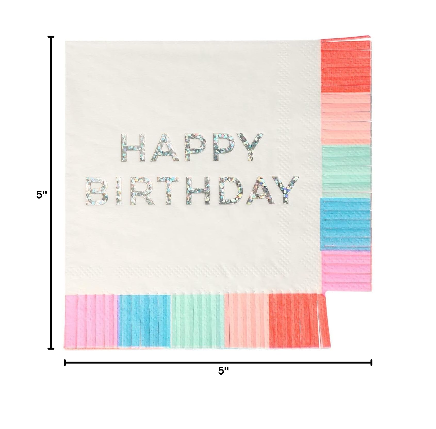 Meri Meri Happy Birthday Napkins (Pack of 16), Disposable Paper Napkins for Birthday Party, Kids & Adults - Image 3