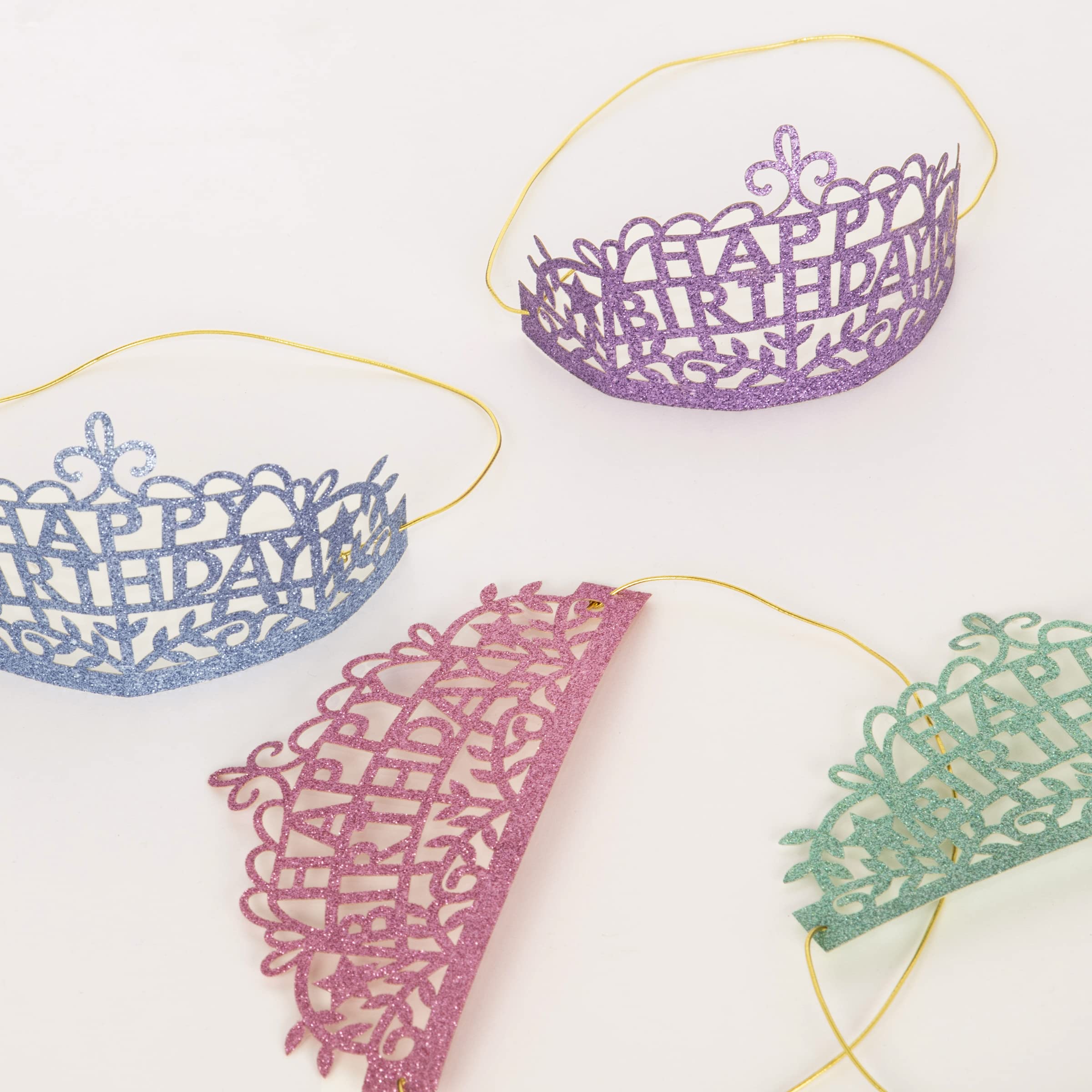 Meri Meri Happy Birthday Party Tiaras (Pack of 8) - Image 2