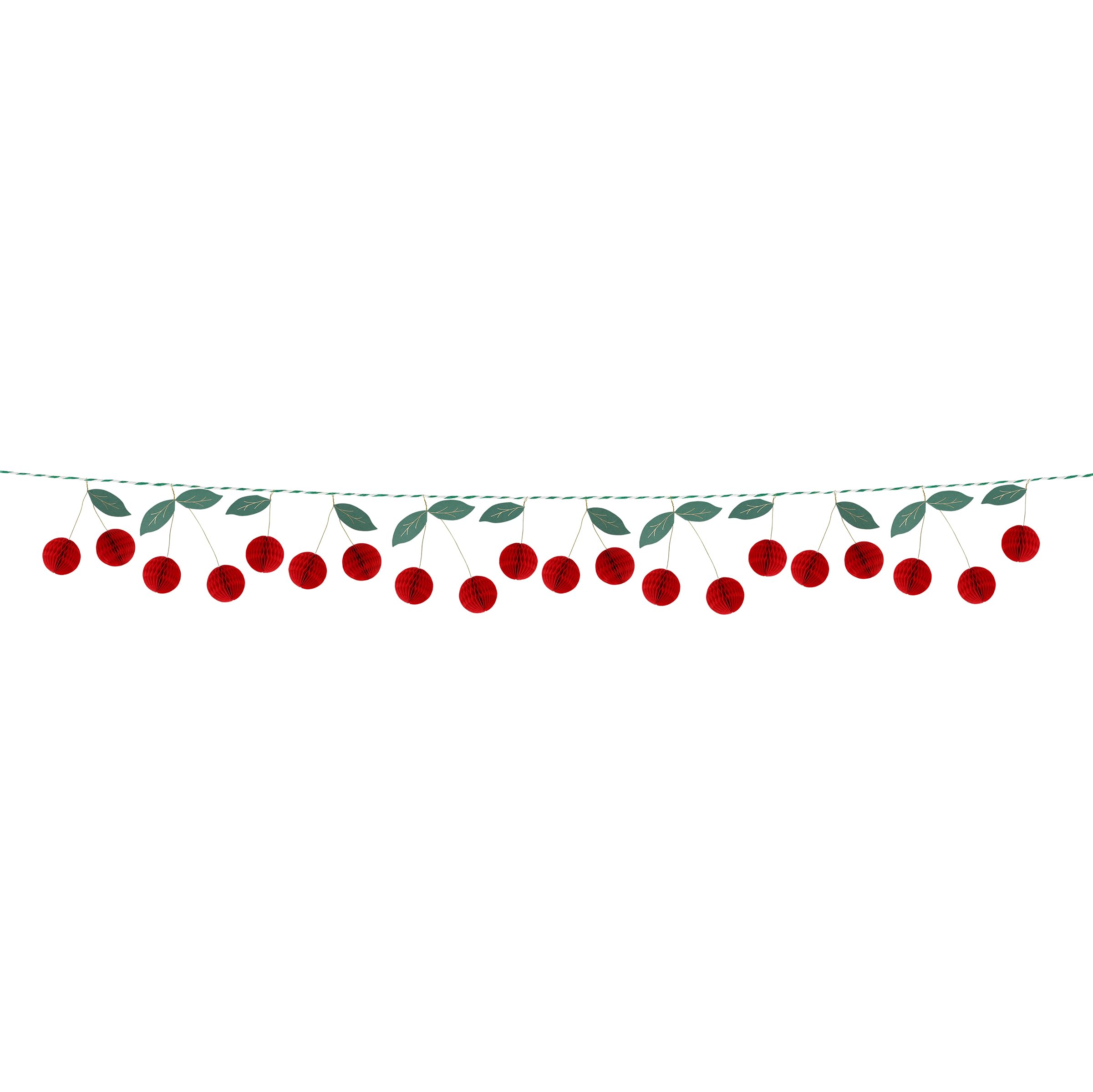 Meri Meri Honeycomb Cherry Garland (Pack of 1), 3D Paper Garland, Easy to Hang, Reusable, Baby Shower Decorations, Garden Party, 7.25' Including Excess Cord - Image 3
