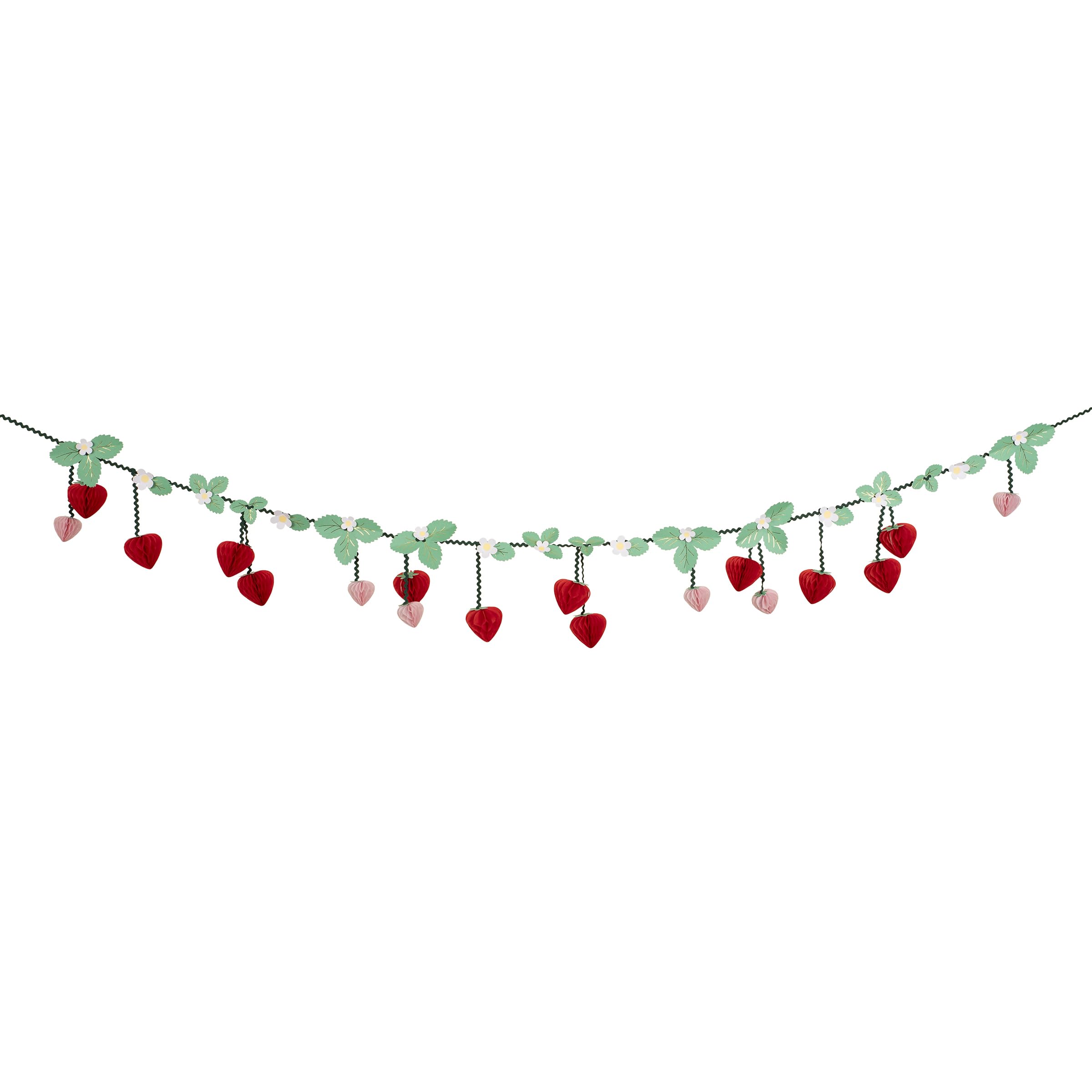 Meri Meri Honeycomb Strawberry Garland (Pack of 1), 3D Paper Garland, Easy to Hang, Reusable, Baby Shower Decorations, Garden Party, 8.8' Including Excess Cord - Image 4