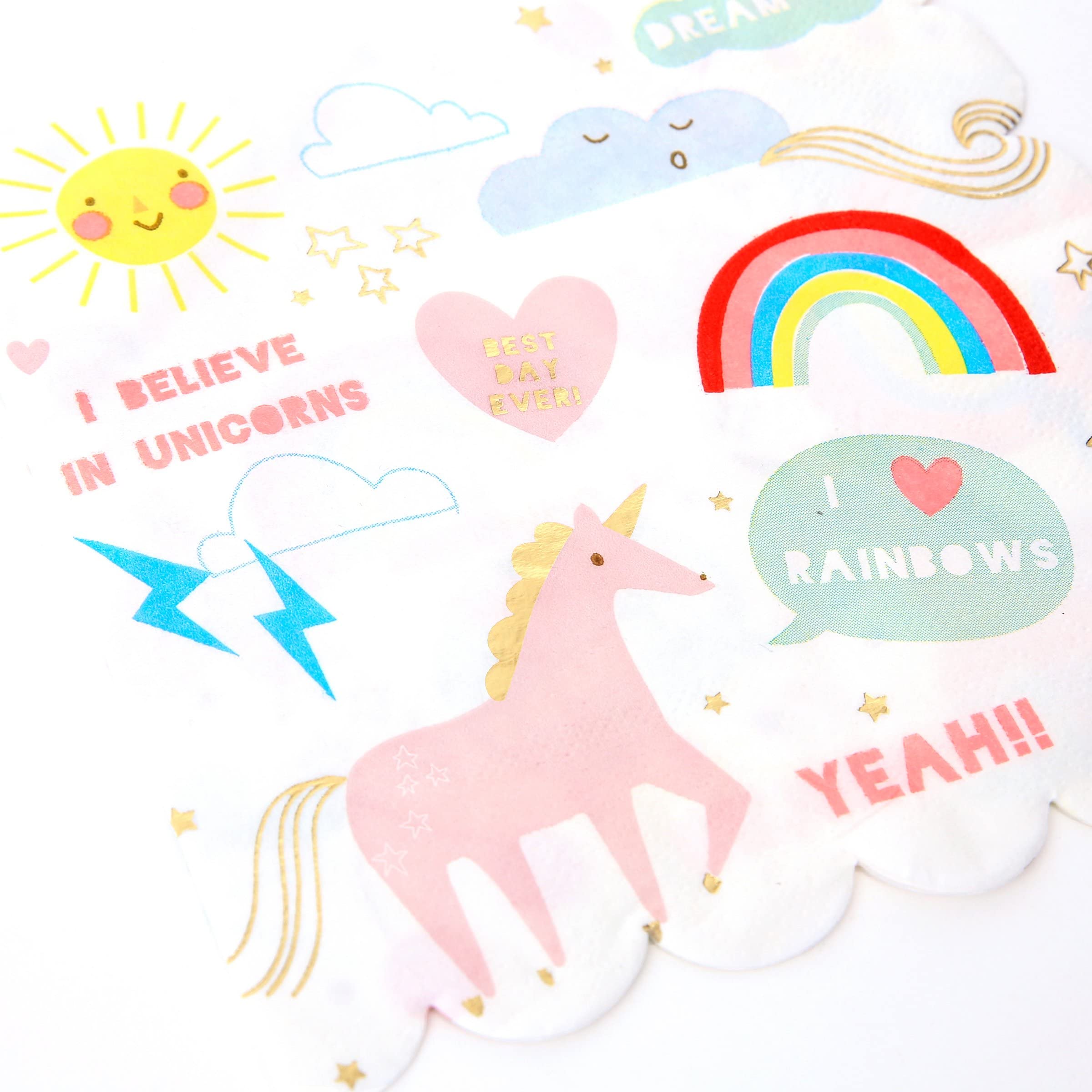 Meri Meri, I Believe in Unicorn Napkins, Pack of 16 - Large - Image 2