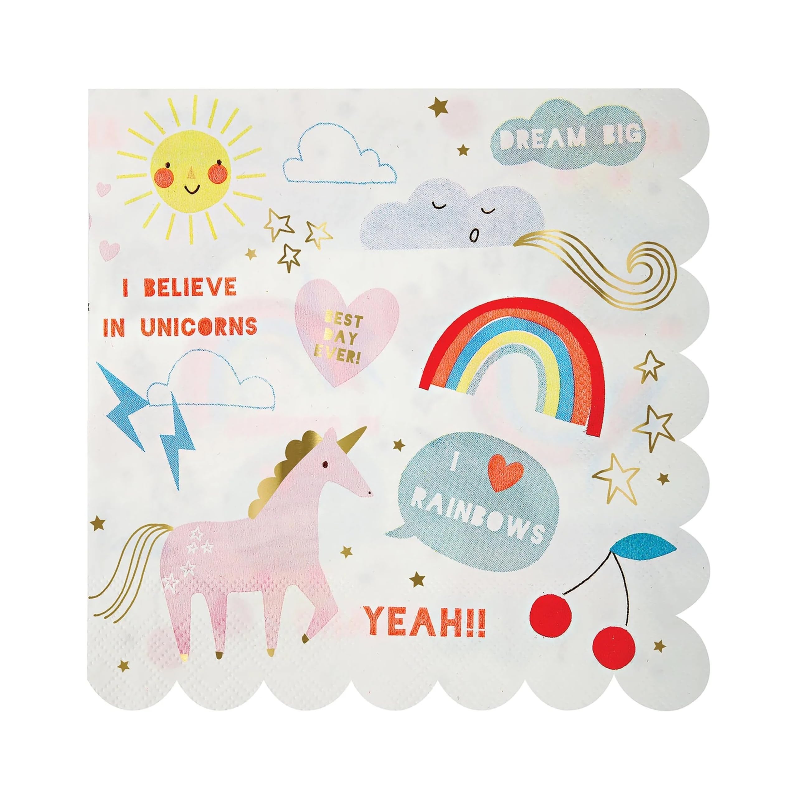 Meri Meri, I Believe in Unicorn Napkins, Pack of 16 - Large - Image 4
