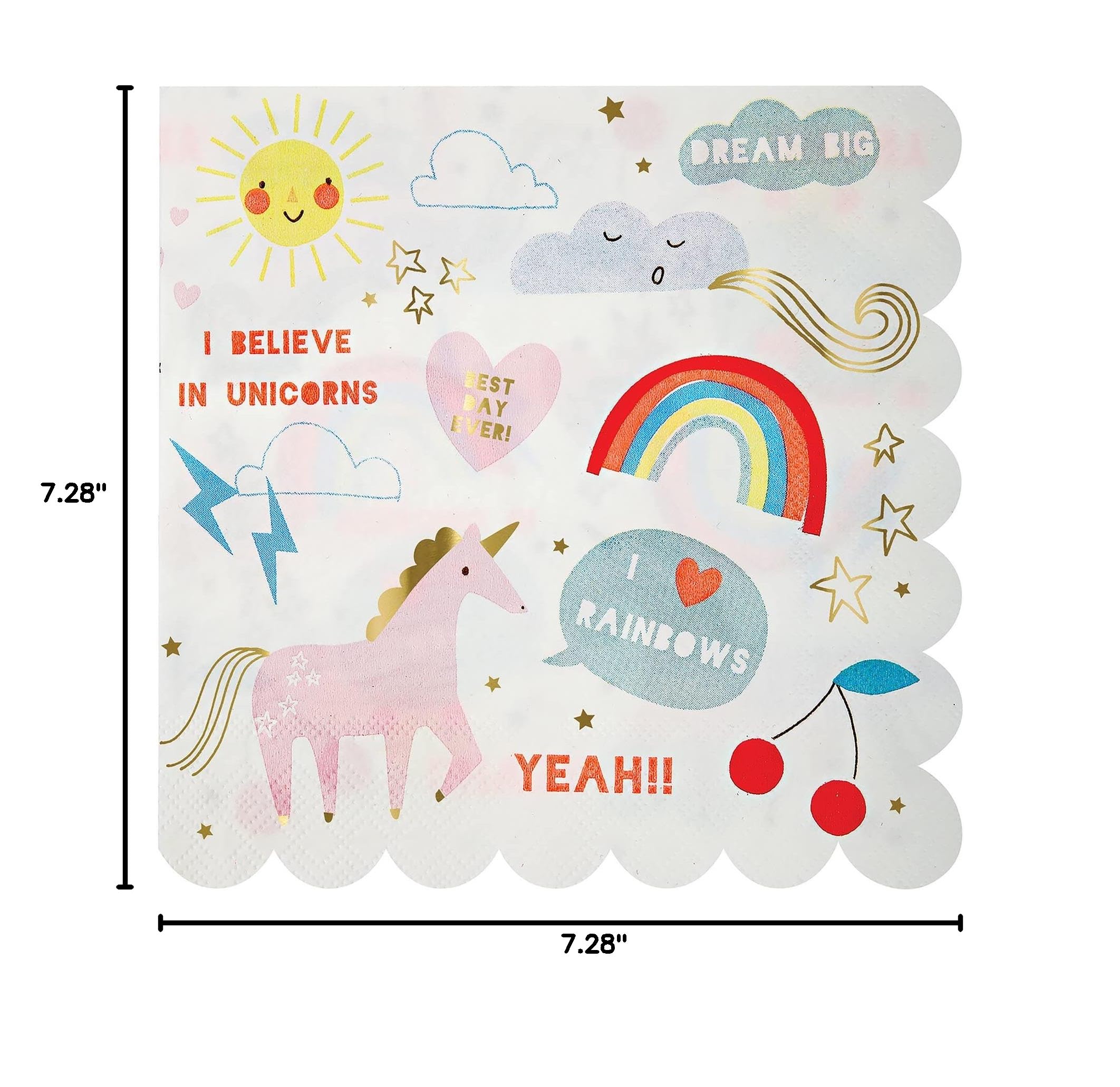 Meri Meri, I Believe in Unicorn Napkins, Pack of 16 - Large - Image 6