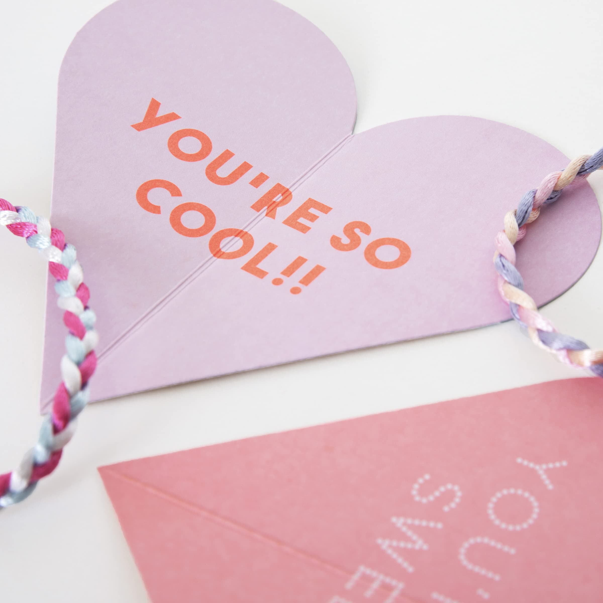 Meri Meri Ice Cream Valentine Cards (Pack of 12), Classroom Valentine's Day Cards, Friendship Bracelets, Valentines Gifts, Pretty Pastels, Fun Messages, For Ages 3+, 2.25 x 4.25 x 0.125 inches - Image 4