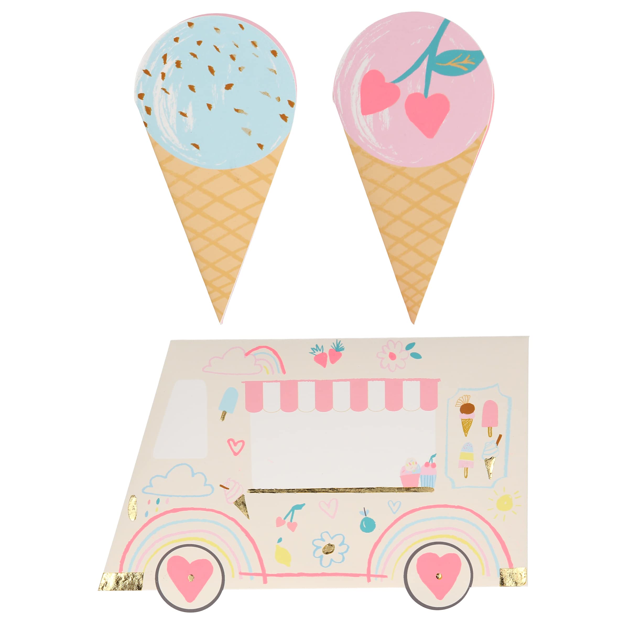 Meri Meri Ice Cream Valentine Cards (Pack of 12), Classroom Valentine's Day Cards, Friendship Bracelets, Valentines Gifts, Pretty Pastels, Fun Messages, For Ages 3+, 2.25 x 4.25 x 0.125 inches - Image 5