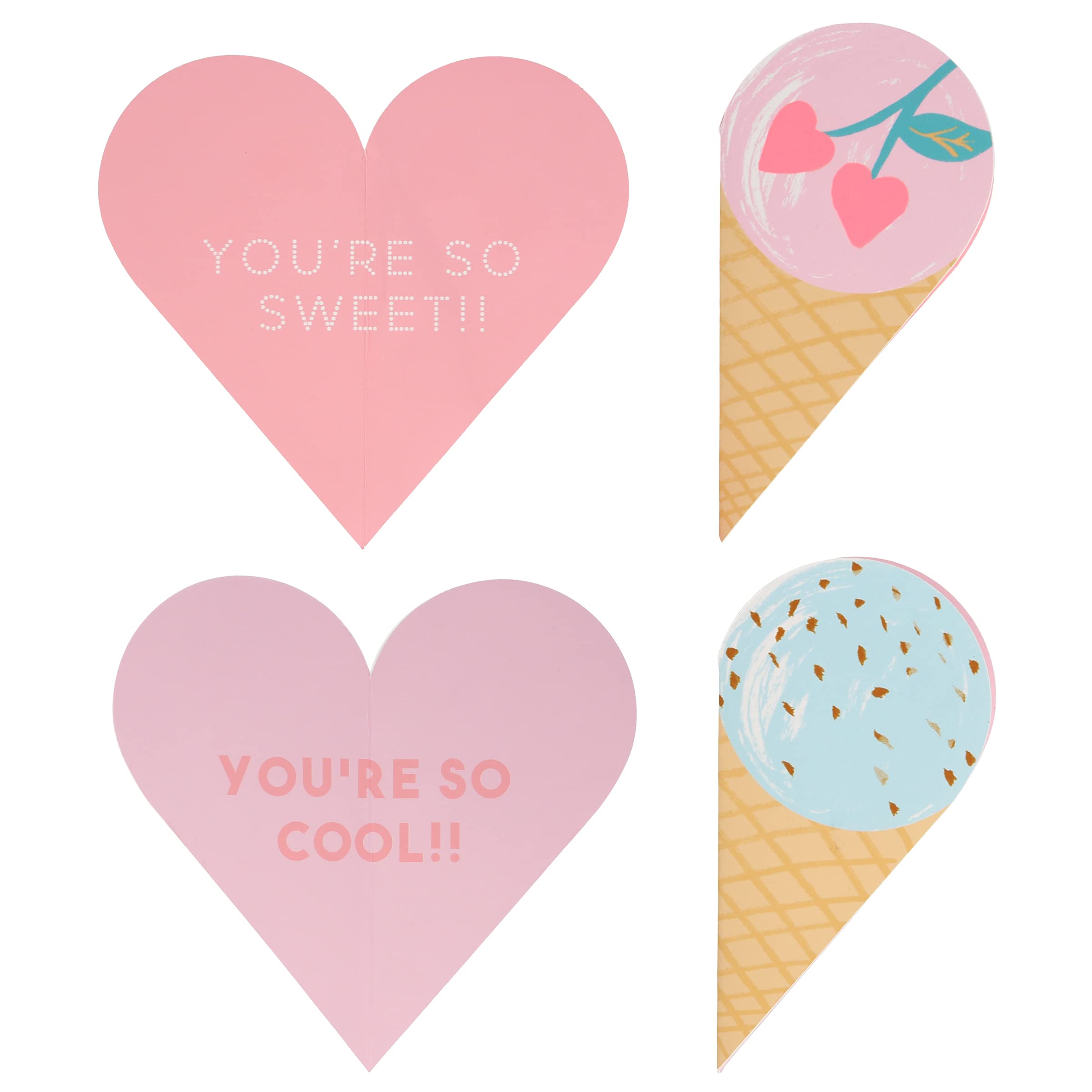 Meri Meri Ice Cream Valentine Cards (Pack of 12), Classroom Valentine's Day Cards, Friendship Bracelets, Valentines Gifts, Pretty Pastels, Fun Messages, For Ages 3+, 2.25 x 4.25 x 0.125 inches - Image 6