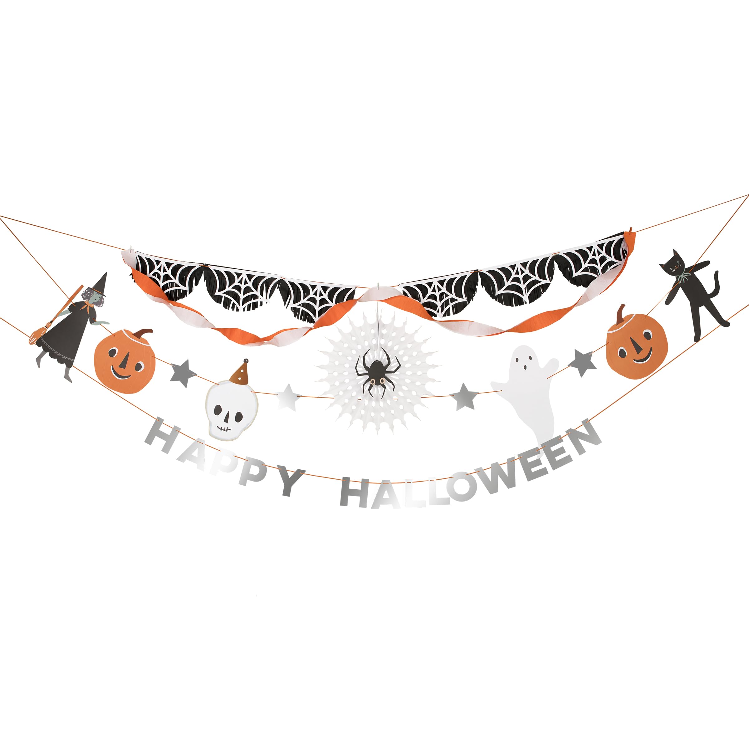 Meri Meri It's Halloween! 3 in 1 Halloween Garland (Pack of 1) 7' Strand (11' Including Excess Cord) Large Reusable Party Decoration, Garland Split Into 3 Strings - Image 4