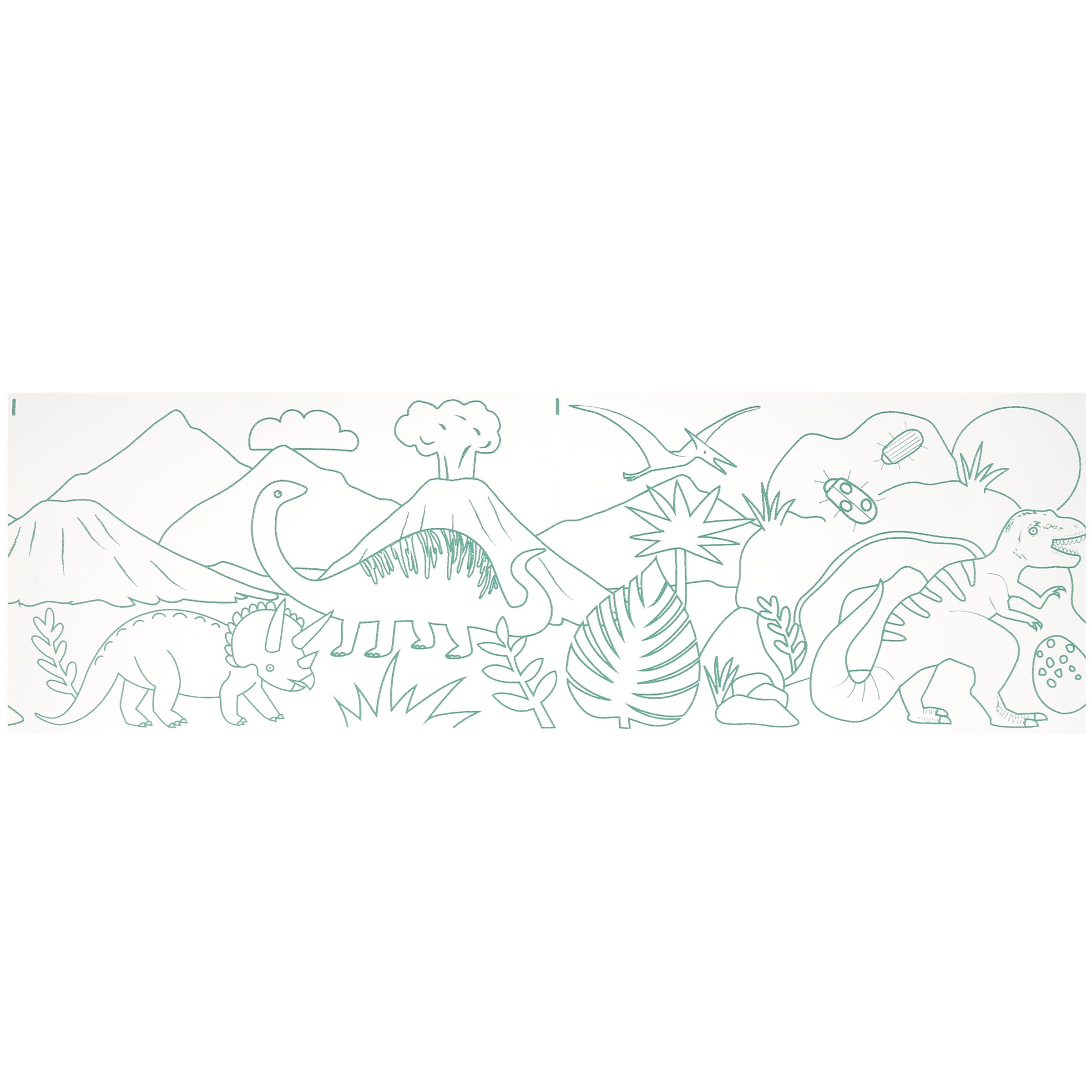 Meri Meri Kids Coloring Roll (Pack of 1), Dinosaur, Fairy, Pirates and More, Birthday Party Favors, 9 Sections To Color In, Pack Contains 5 Wax Crayons, Ages 3+ - Image 4
