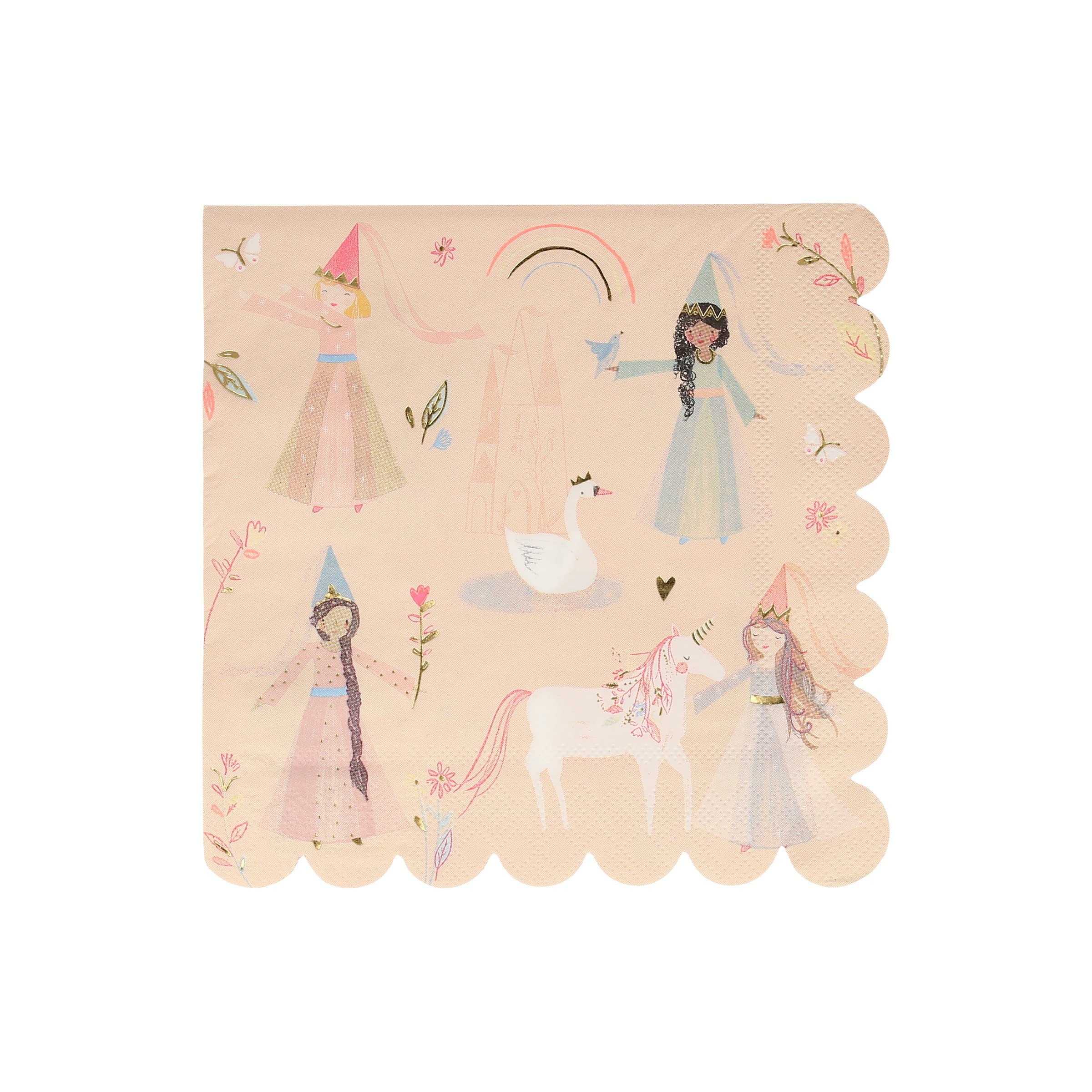 Meri Meri Large Princess Napkins (Pack of 16), Thick & Absorbent 3-Ply Paper Napkins, Disposable