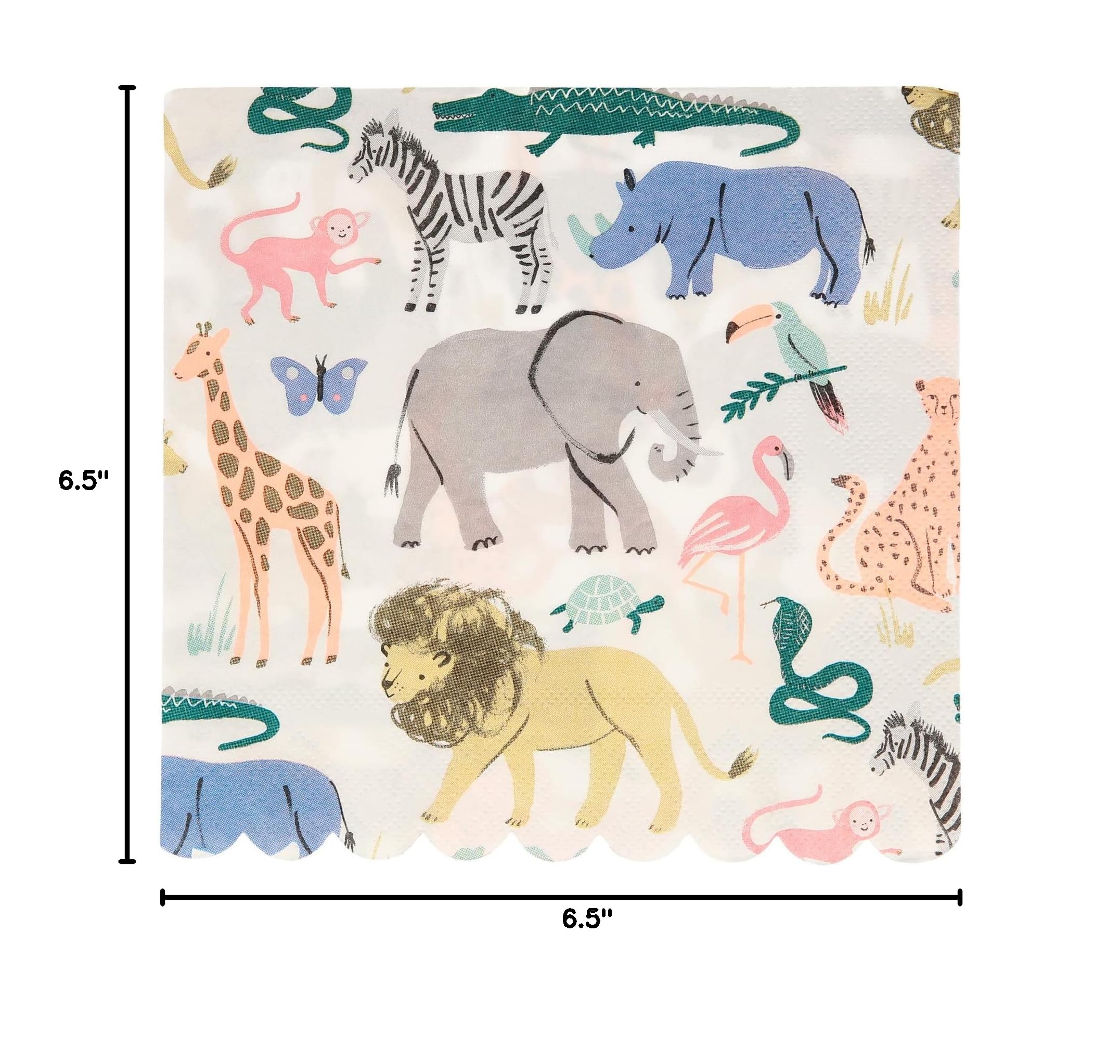 Meri Meri Large Safari Animals Napkins (Pack of 20), Thick & Absorbent 3-Ply Paper Napkins, Disposable - Image 4