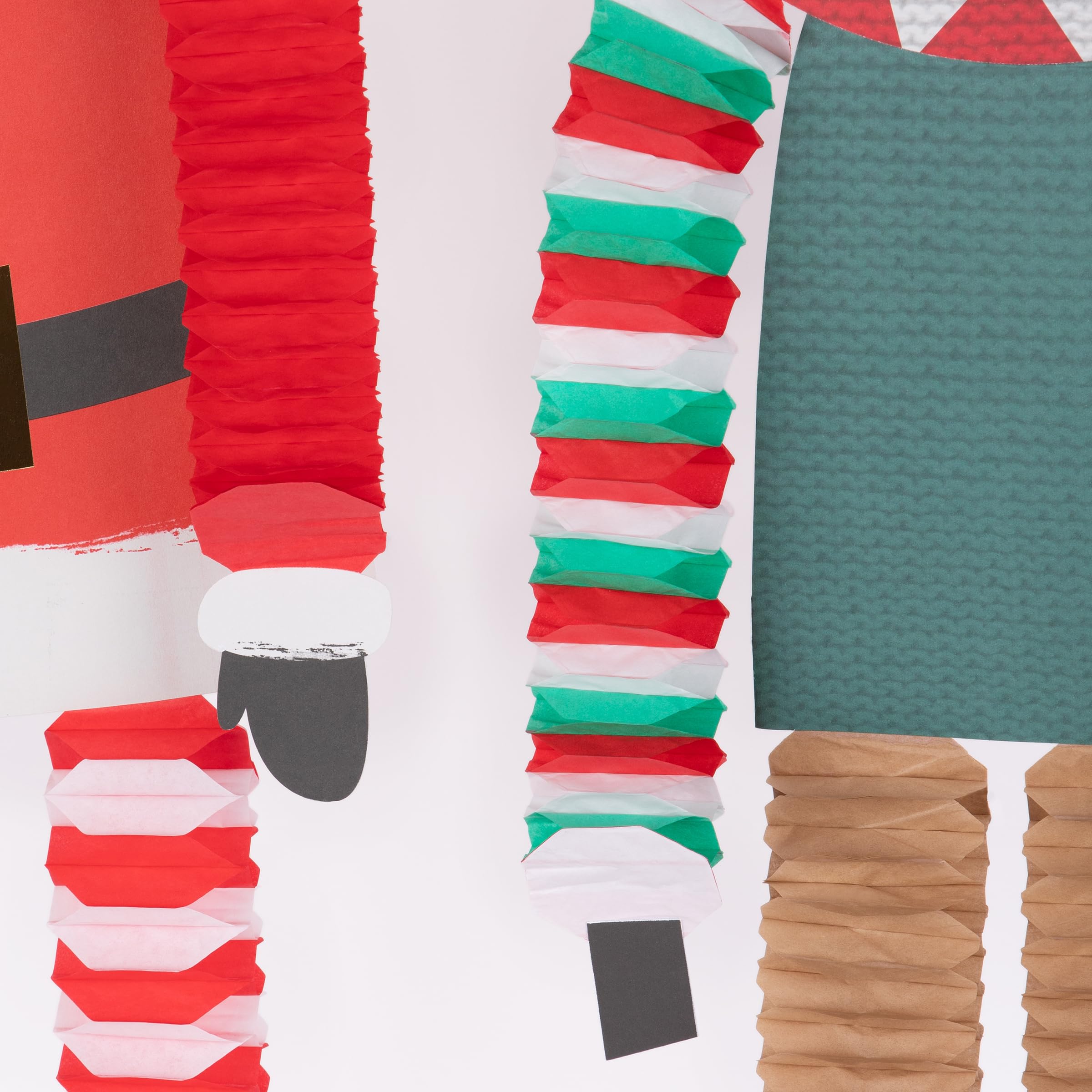 Meri Meri Long Legged Santa & Reindeer Hanging Christmas Decorations - Pack of 1 With 2 Candy Canes, Santa 33", Reindeer 33", Candy Canes 24" - Image 4
