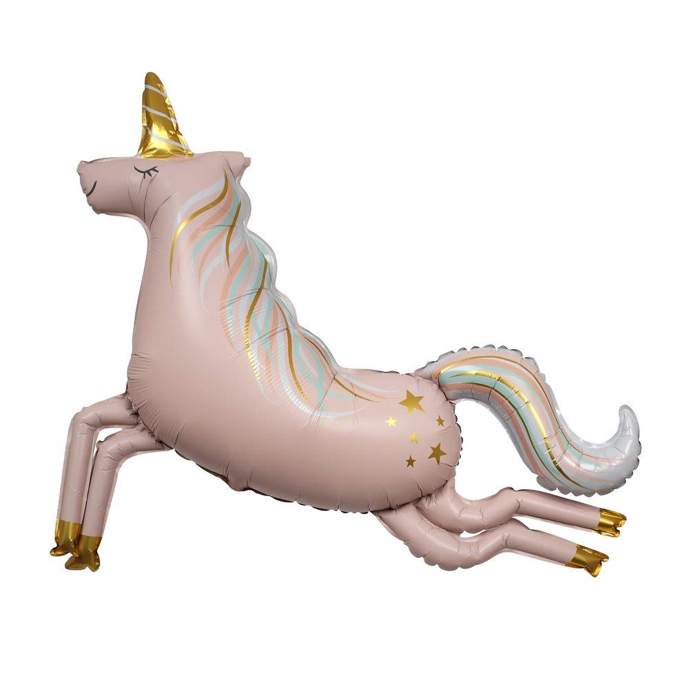 Meri Meri Magical Unicorn Foil Balloon (Pack of 1) - XL Pastel Rainbow Unicorn Party Decoration with Gold Foil Accents, Birthday Balloon for Kids - Image 5