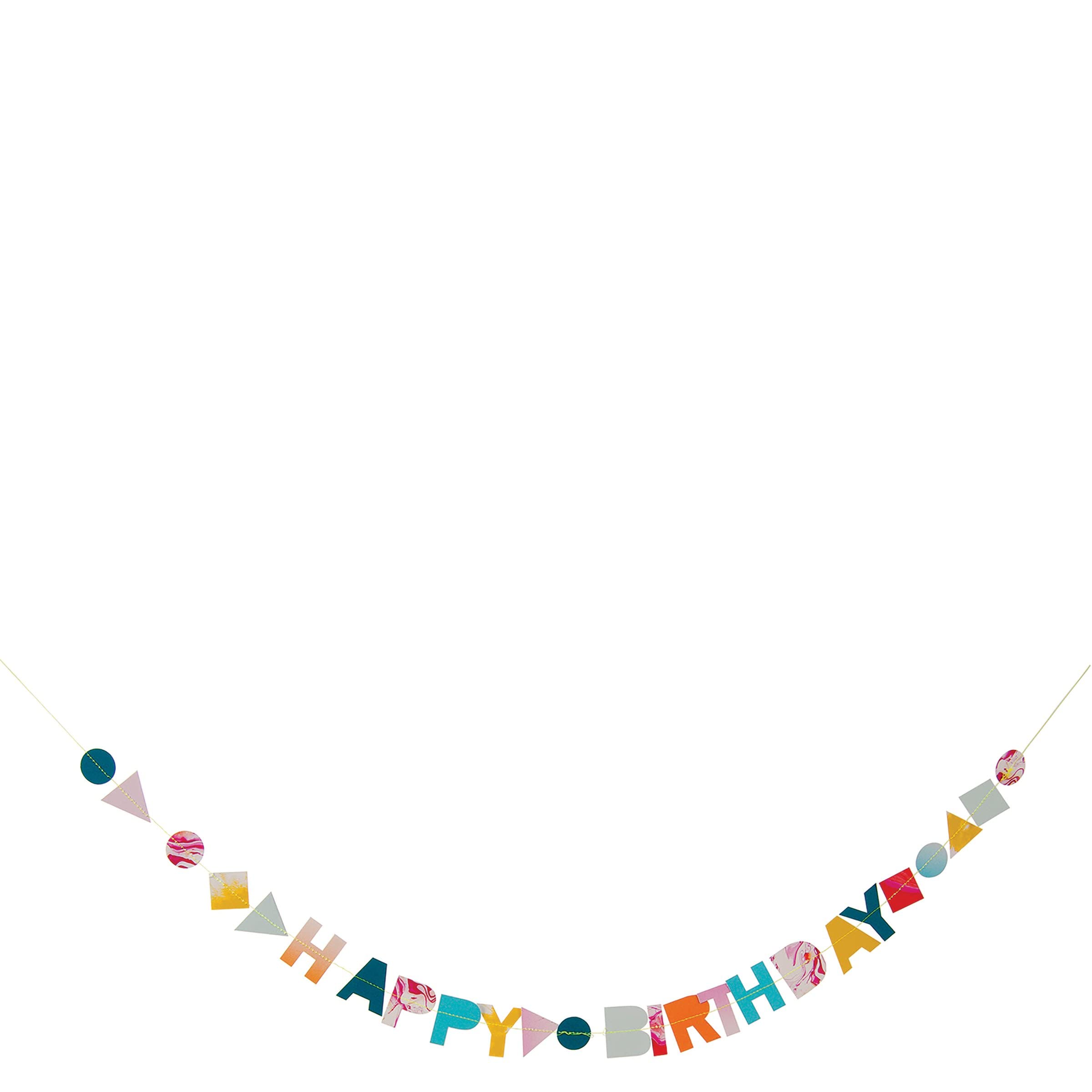 Meri Meri Marble Birthday Garland Card (Pack of 1) - Image 3