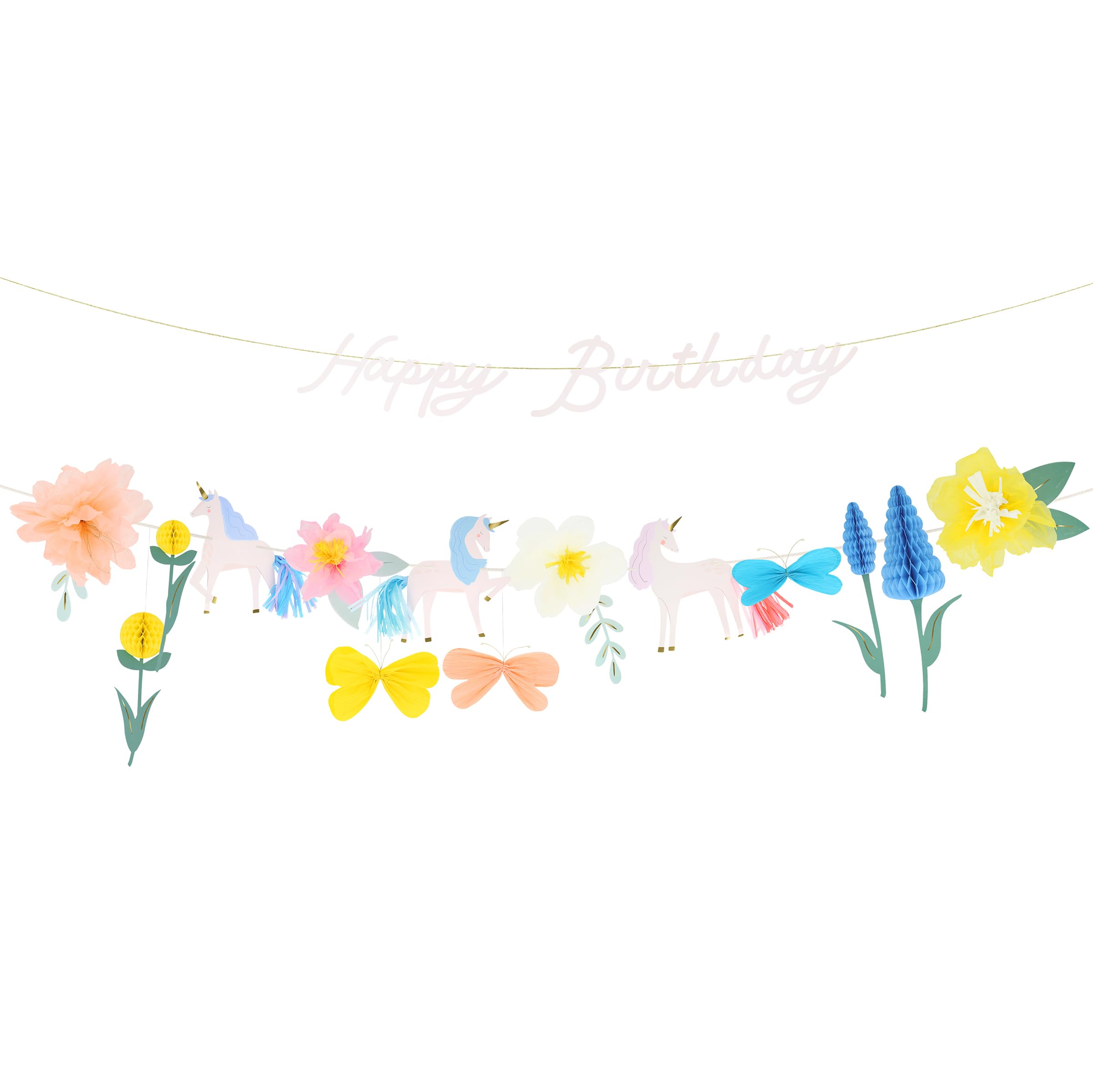 Meri Meri Meadow Unicorns Party Garland (Pack of 1), Reusable Unicorn Banner, Easy to Hang, 12' Including Excess Cord - Image 3