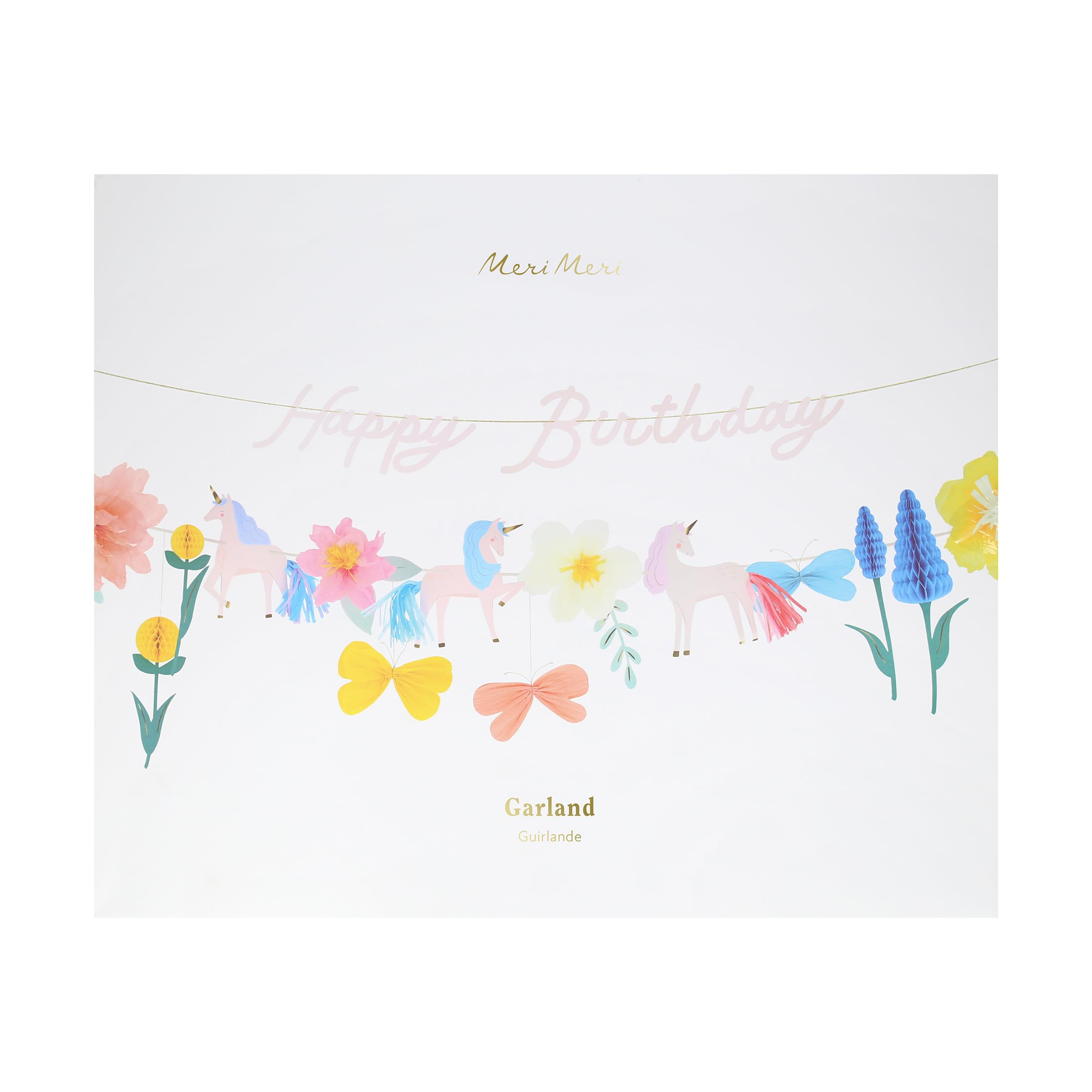 Meri Meri Meadow Unicorns Party Garland (Pack of 1), Reusable Unicorn Banner, Easy to Hang, 12' Including Excess Cord - Image 4