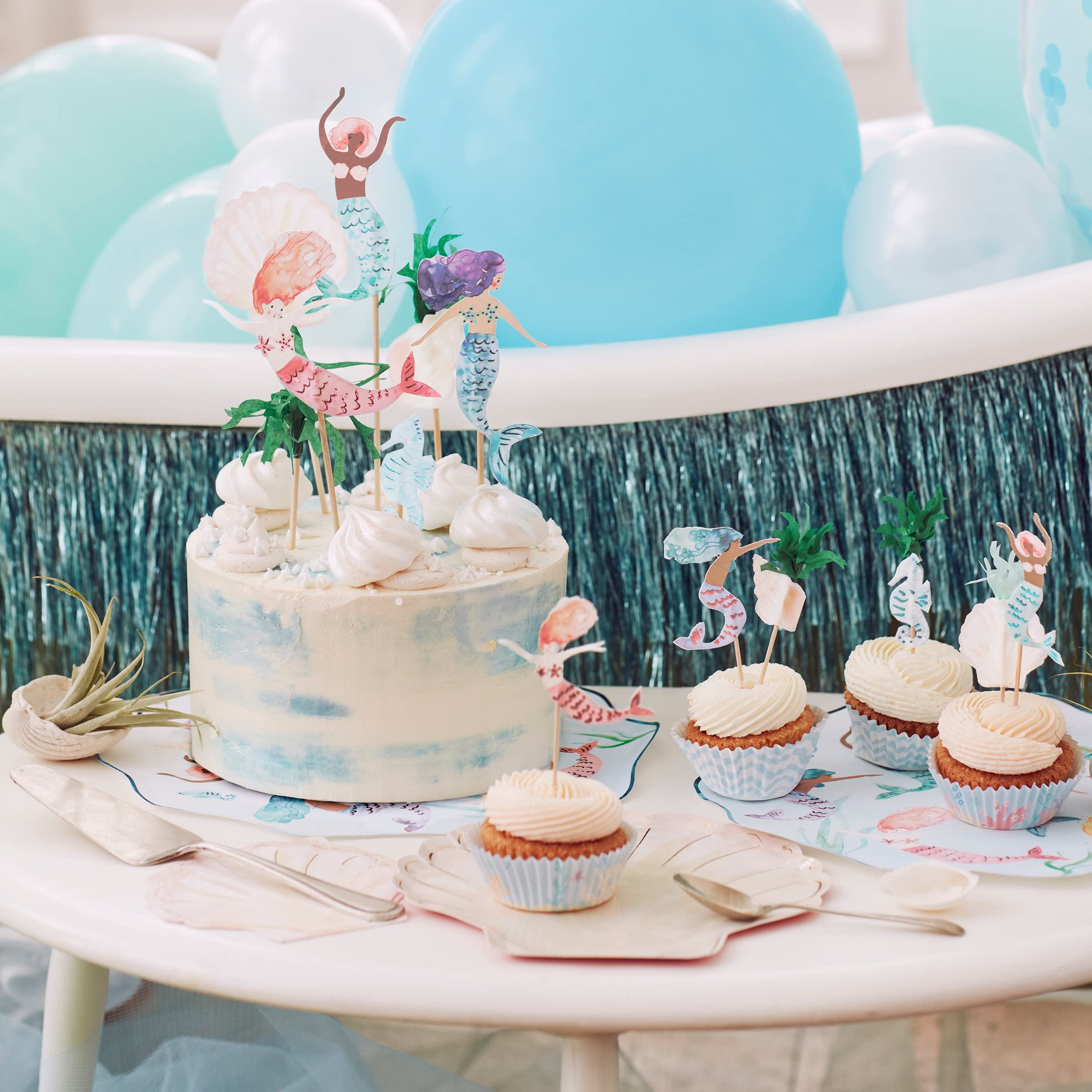Meri Meri Mermaid Cake Toppers (Pack of 7) - Image 4