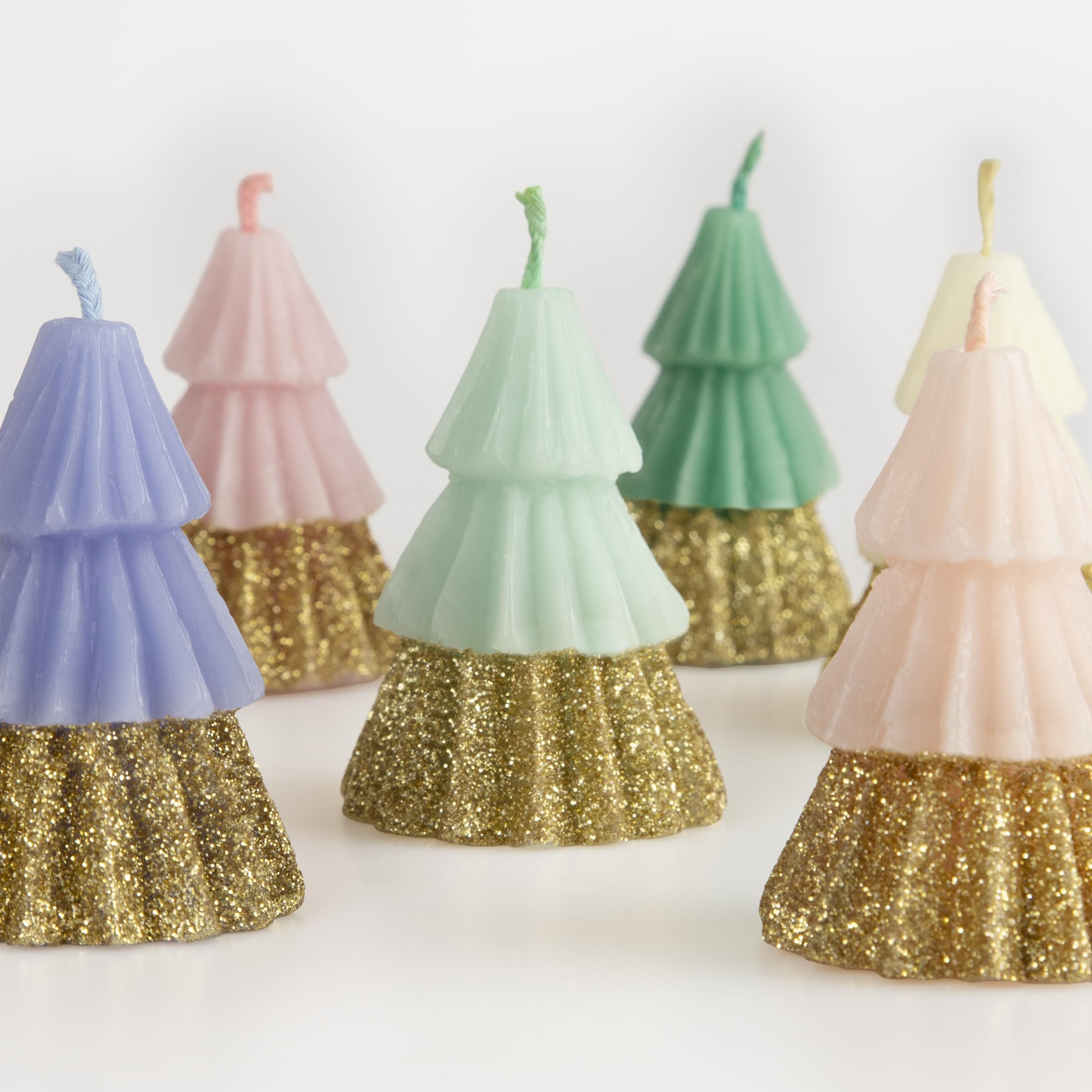 Meri Meri Mini Christmas Tree Candles (Pack of 6), Unscented, 2.5" Tall Decorative Candles, Long Lasting, Burn Approx 1.2 Hours - Image 3