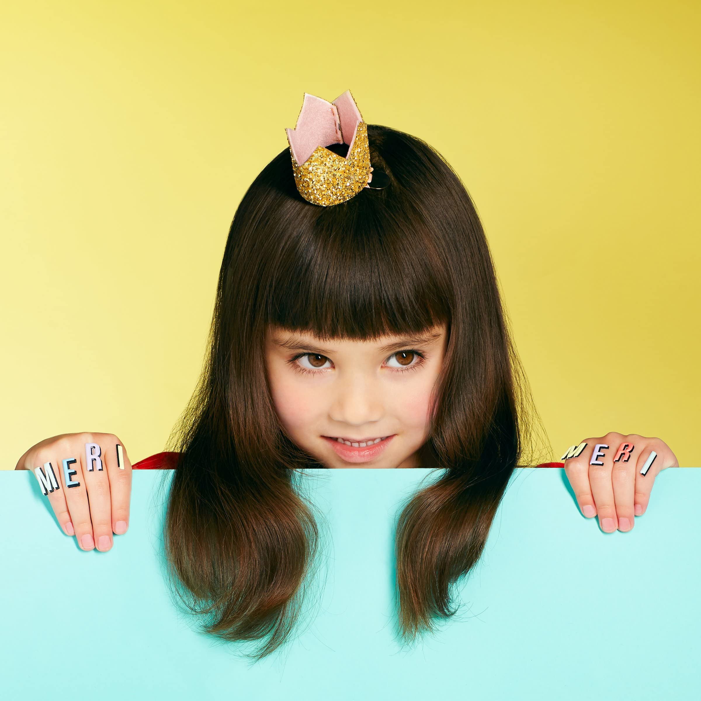 Meri Meri Mini Gold Glitter Crown Hair Clip (Pack of 1) - Image 5