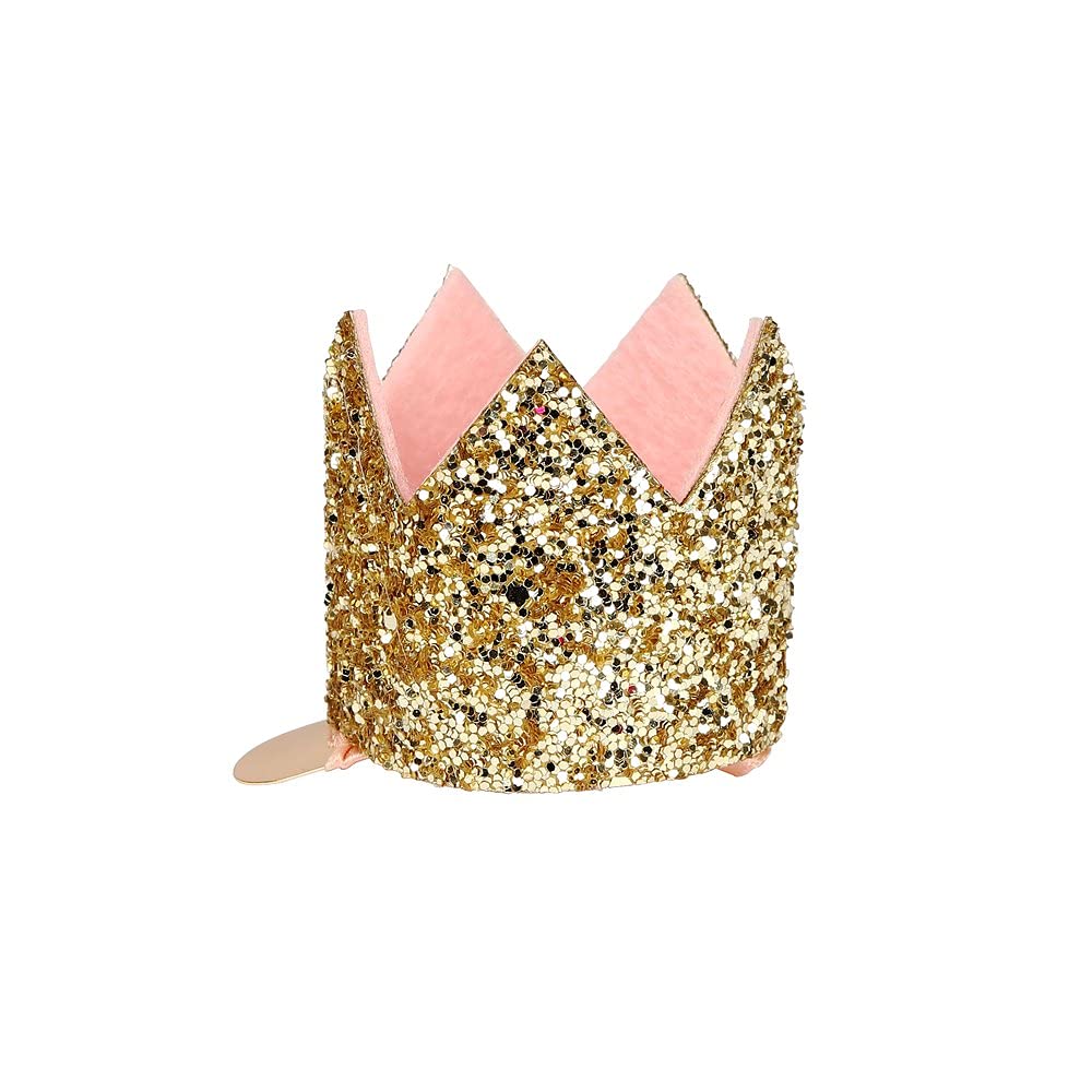 Meri Meri Mini Gold Glitter Crown Hair Clip (Pack of 1) - Image 6