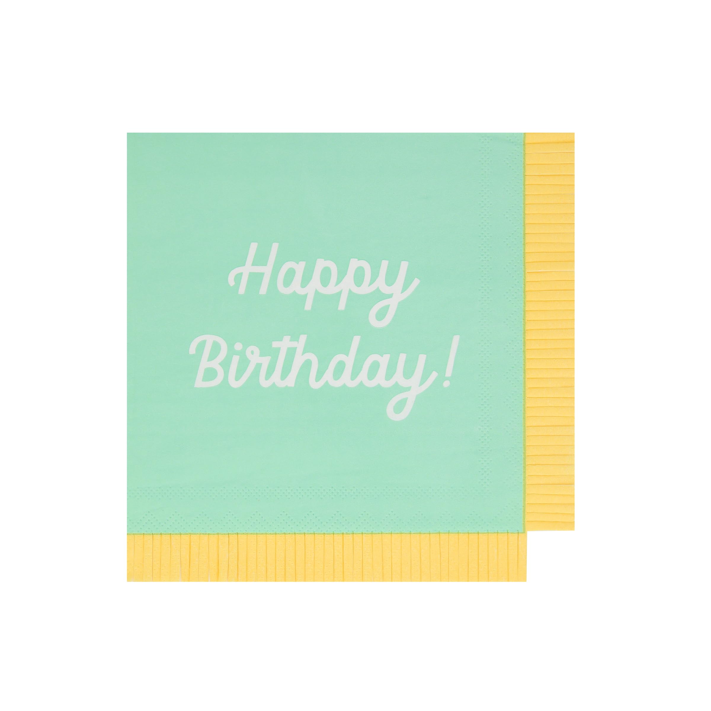 Meri Meri Mixed Happy Birthday Napkins, (Pack of 16), Disposable Paper Happy Brithday Party Napkins, Thick & Absorbent 3-Ply Paper, Vibrant Colours, Fringed Border - Image 3