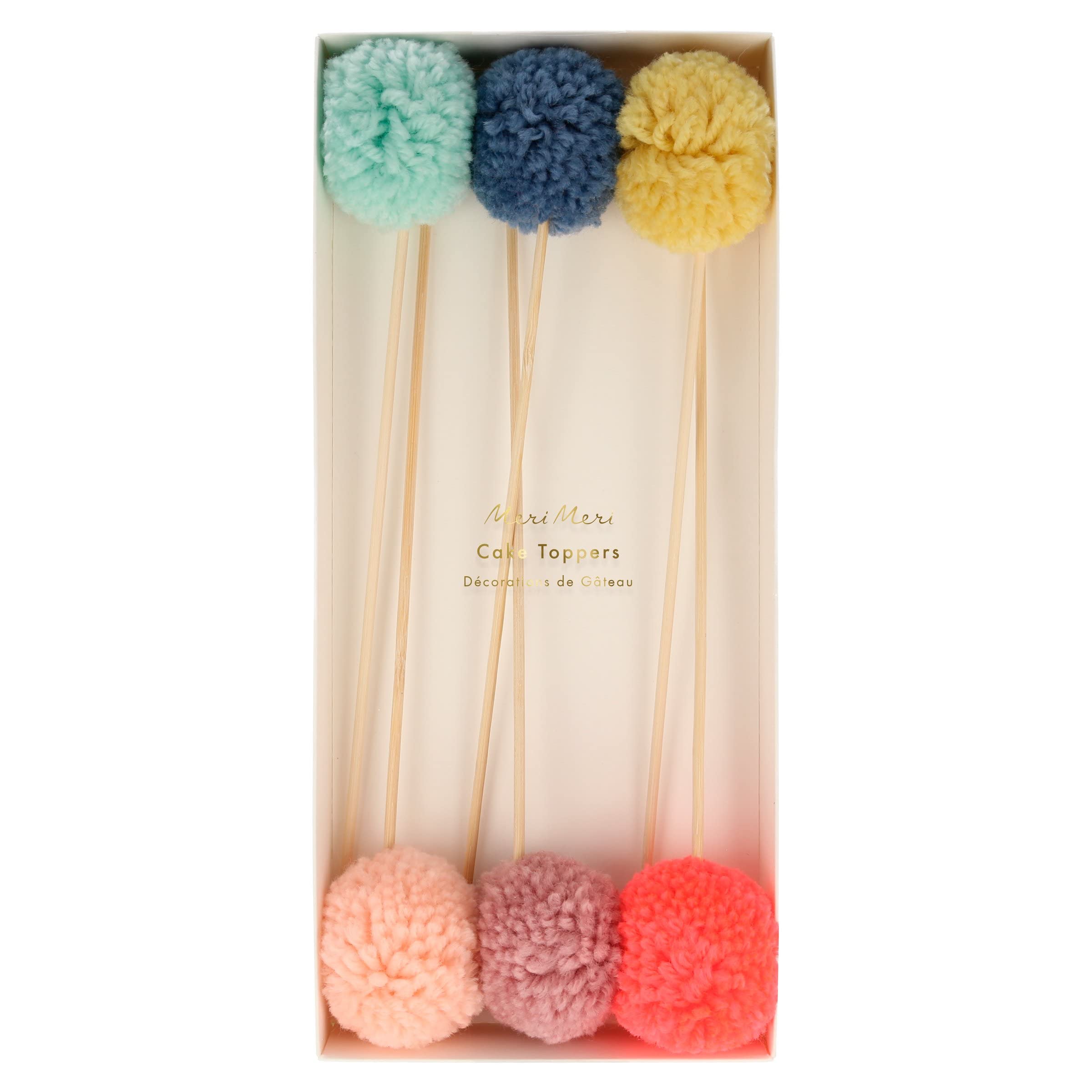 Meri Meri Multi Pompom Cake Toppers (Pack of 6) - Image 4