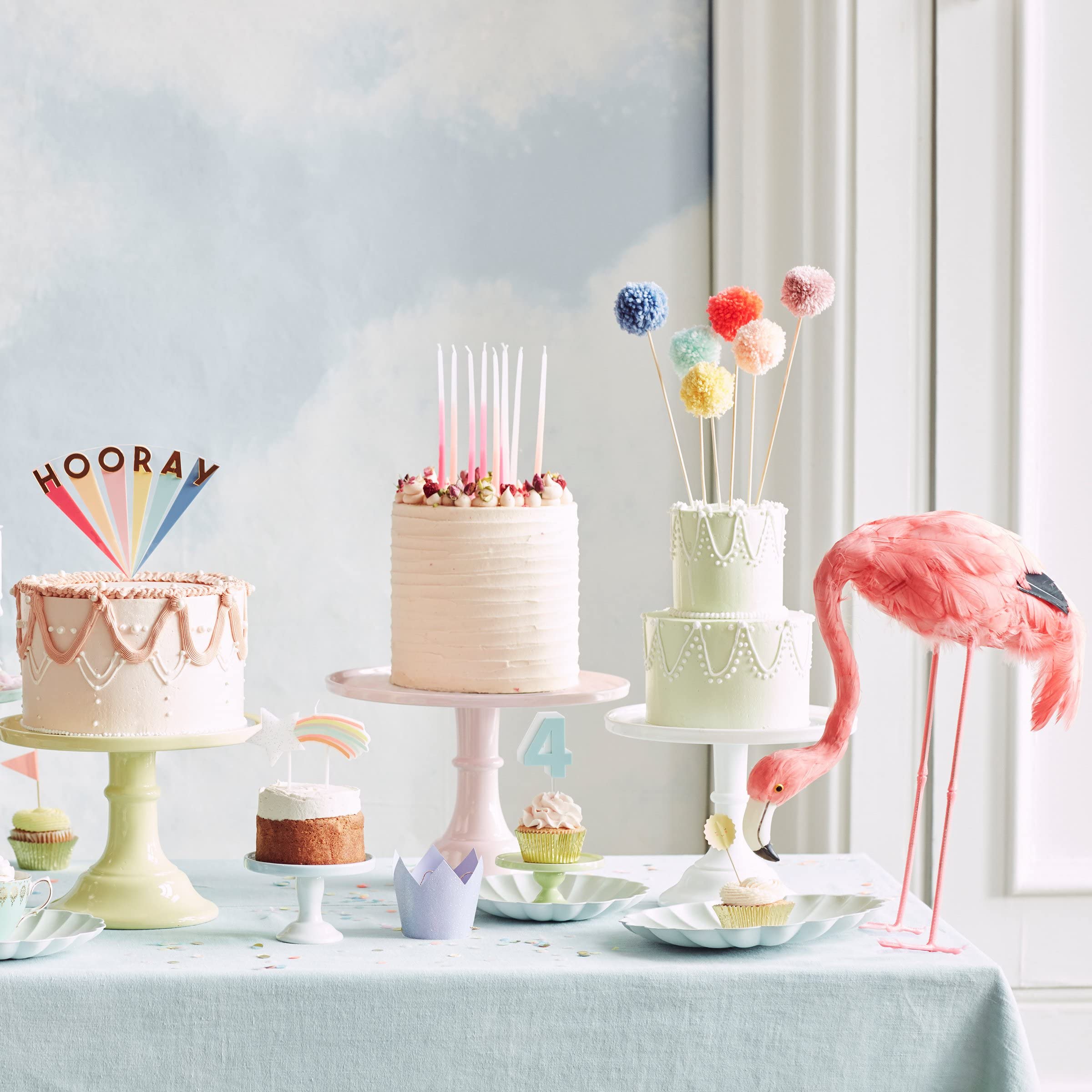 Meri Meri Multi Pompom Cake Toppers (Pack of 6) - Image 5