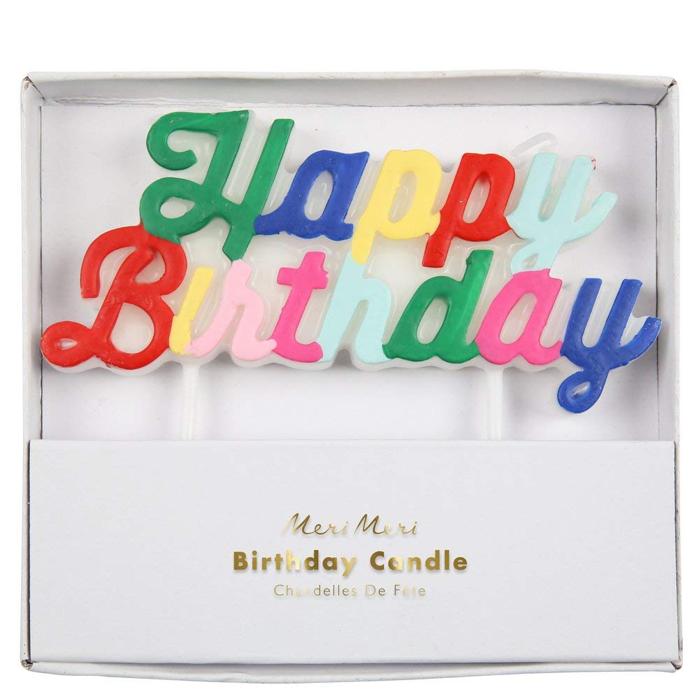 Meri Meri Multicolor Happy Birthday Candle - Image 2
