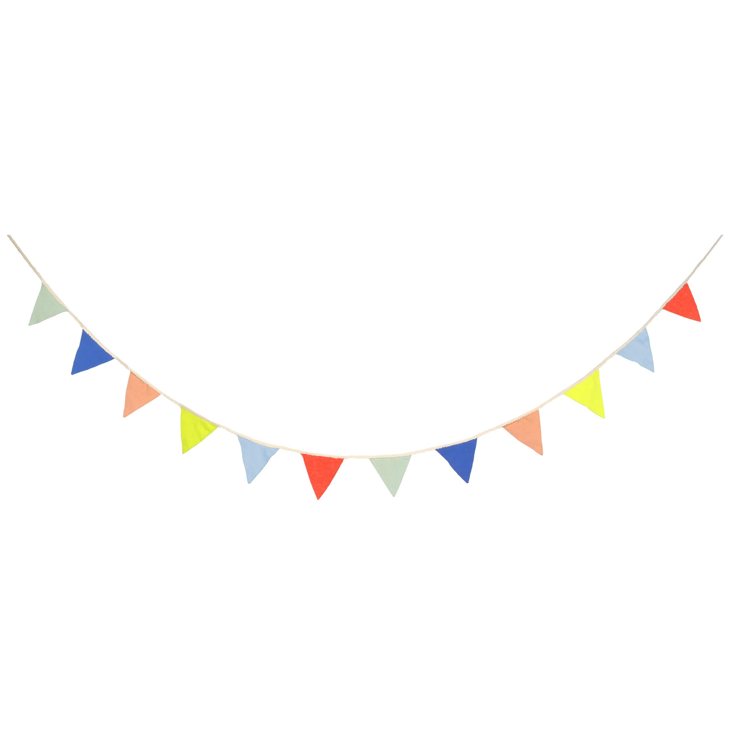 Meri Meri Multicolor Knitted Pennant Banner (Pack of 1), 11' Pennant Flag Banner w Excess Cord, Birthday Party Decorations - Image 3