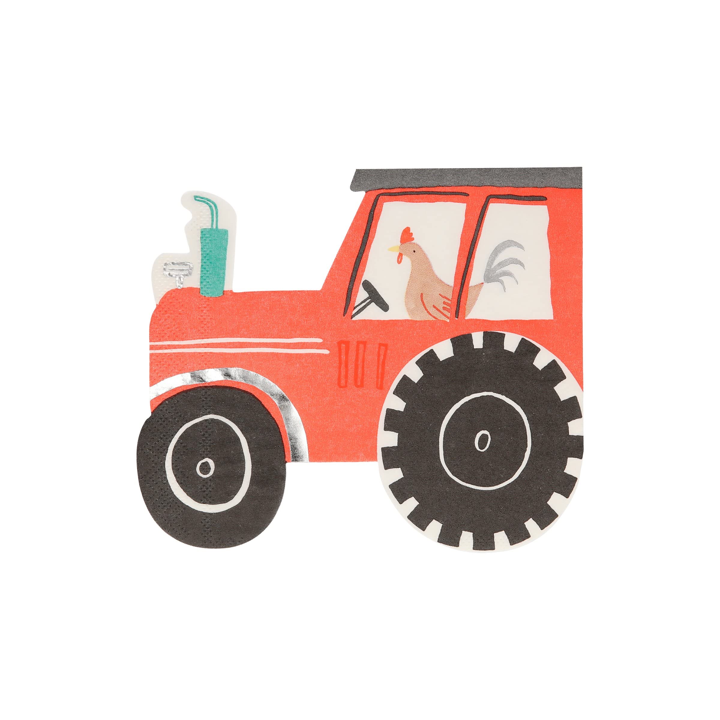 Meri Meri On The Farm Tractor Napkins (Pack of 16), Thick & Absorbent 3-Ply Paper Napkins, Disposable