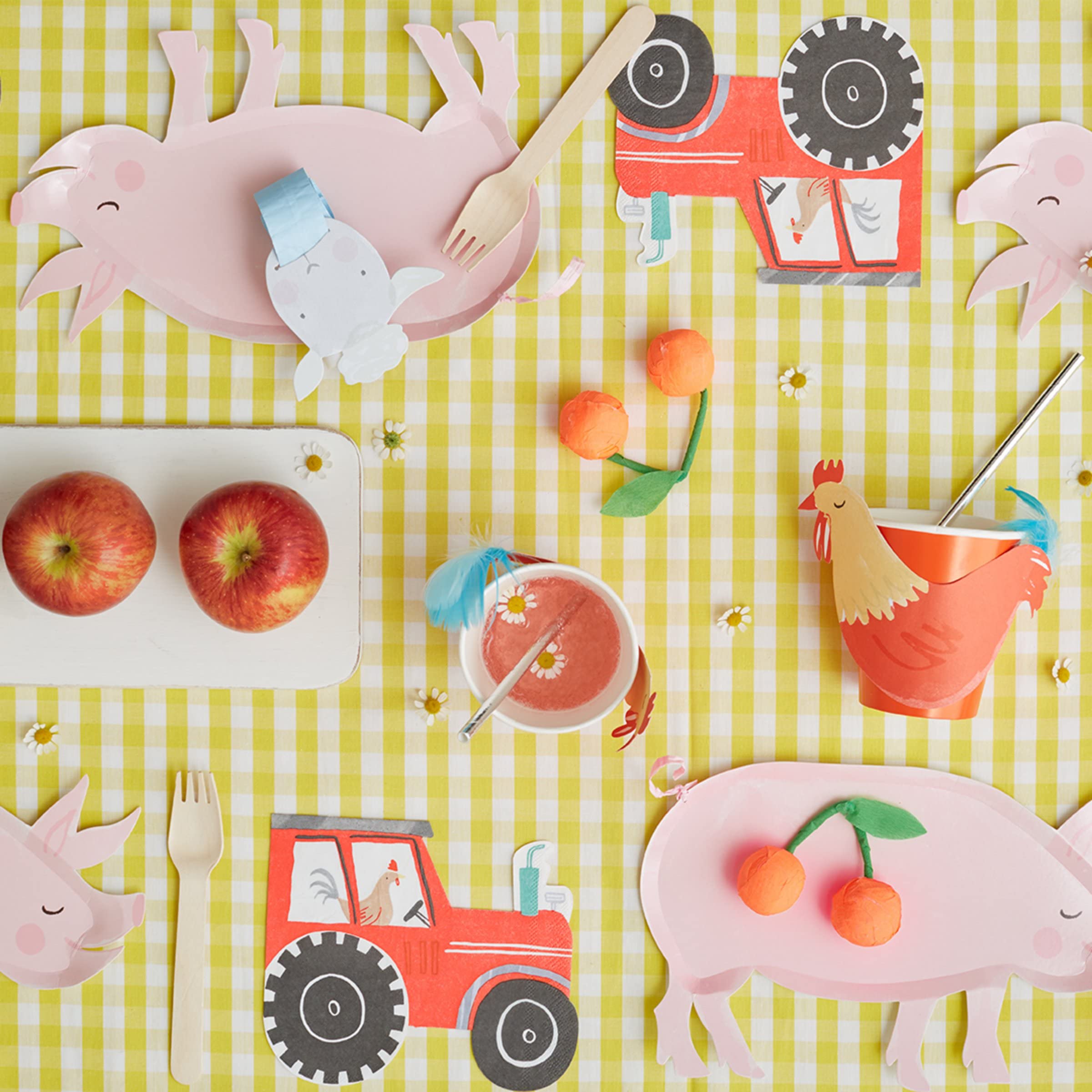 Meri Meri Pig Plates, Pack of 12 Fun, Pig Shaped Disposable Plates for Party – Great for Farm Themed Party Decorations - Image 3