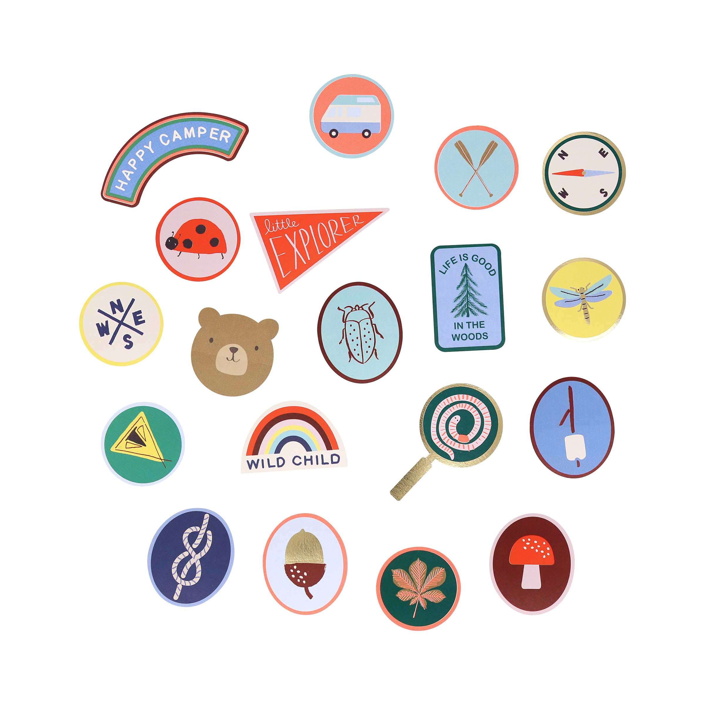 Meri Meri Outdoor Adventures Stickers (Pack of 25), Camping and Birthday Party Favors, Decorative Stickers, Matchbox-Style Box, Easy Peel Back, Ages 3+ - Image 3