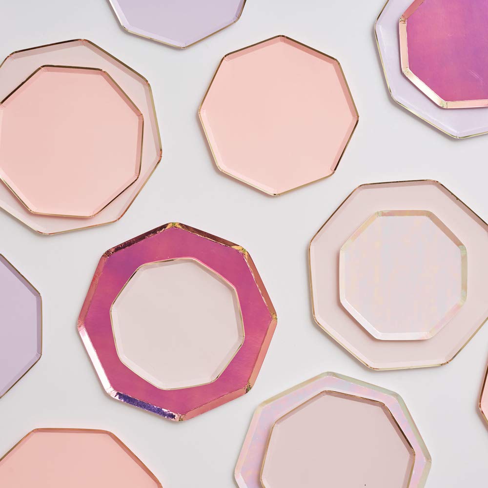 Meri Meri Paper Party Plates, Pack of 8 Octagonal, Disposable Plates in a Range of Fun, Bright Colors and 2 Sizes (Side & Dinner), Solid Colors with Gold Edge, Versatile for All Your Events - Image 3