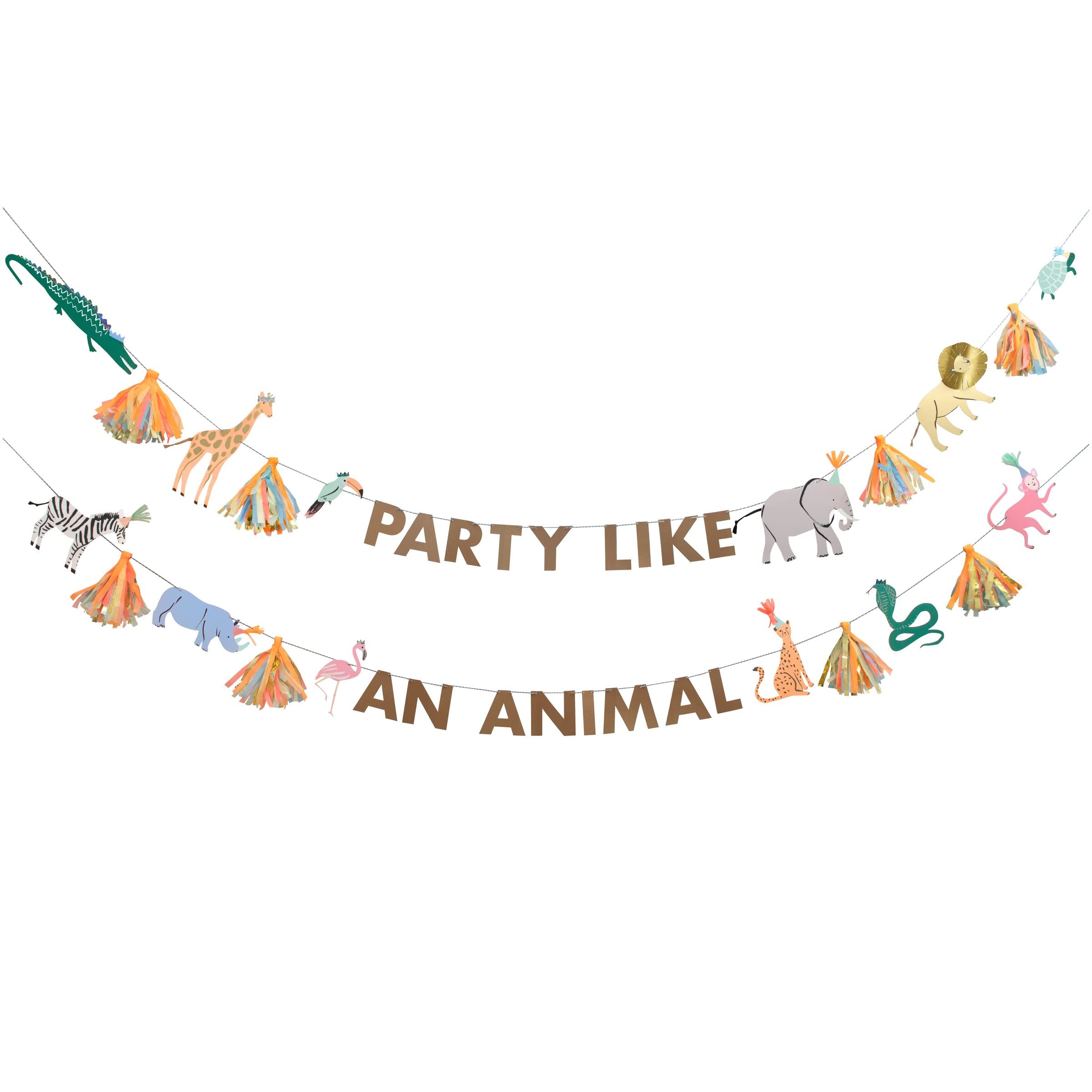 Meri Meri Party Like An Animal Large Party Banner (Pack of 1), 12.5' Party Garland Including Excess Cord - Image 3