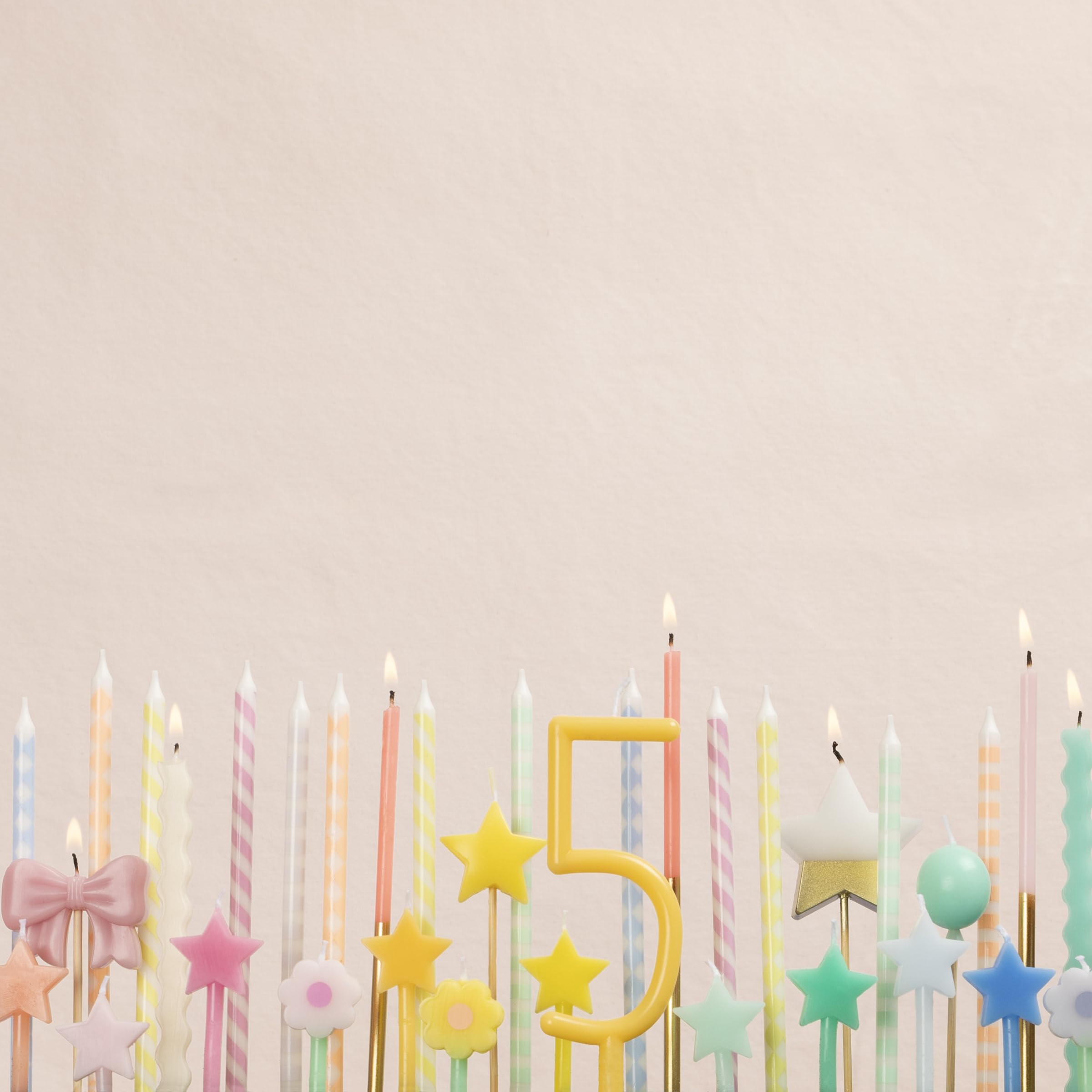 Meri Meri Pastel Patterned Candles (Pack of 16), Pastel Birthday Candles, Tall & Elegant, 5.75" Tall, Unscented - Image 2