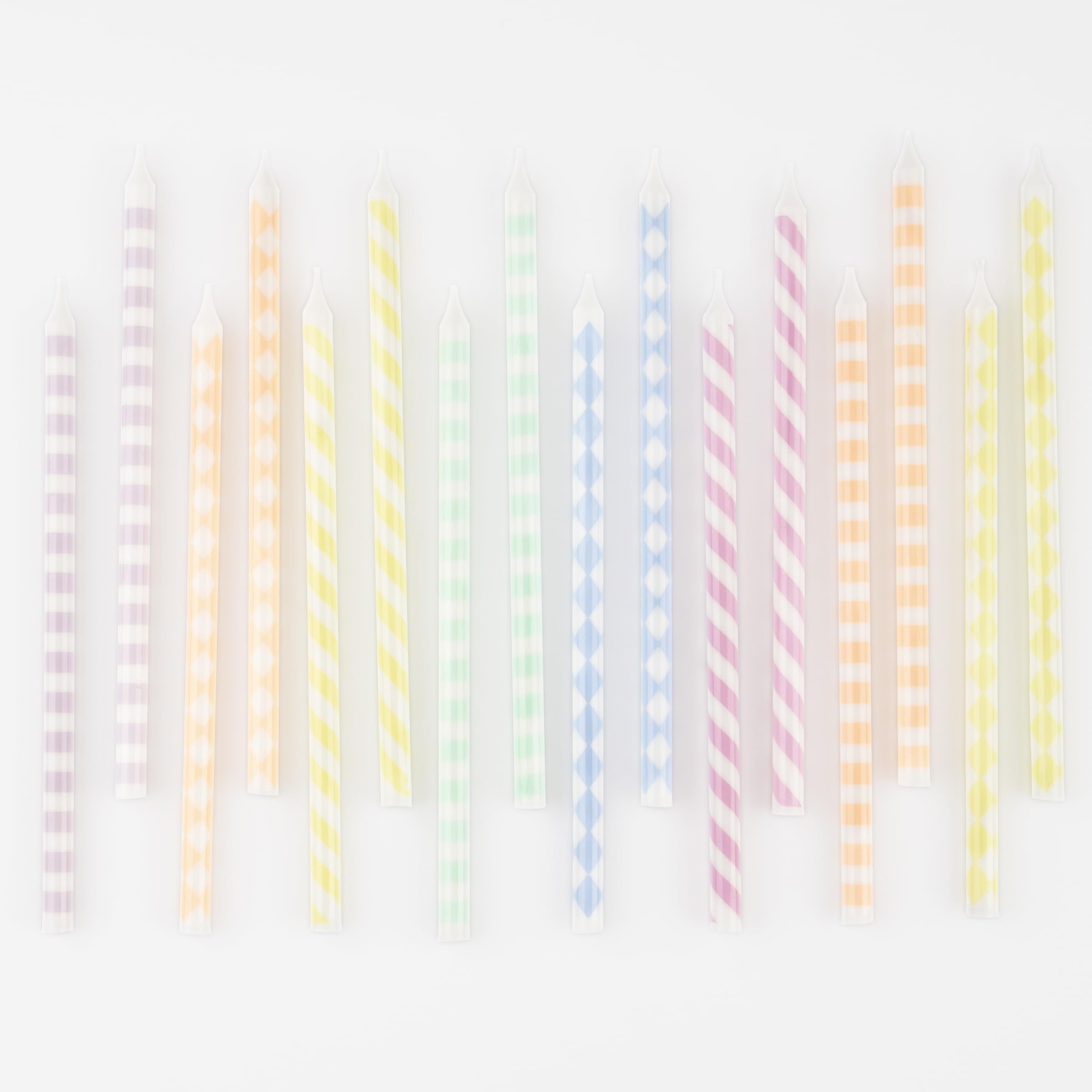 Meri Meri Pastel Patterned Candles (Pack of 16), Pastel Birthday Candles, Tall & Elegant, 5.75" Tall, Unscented - Image 4