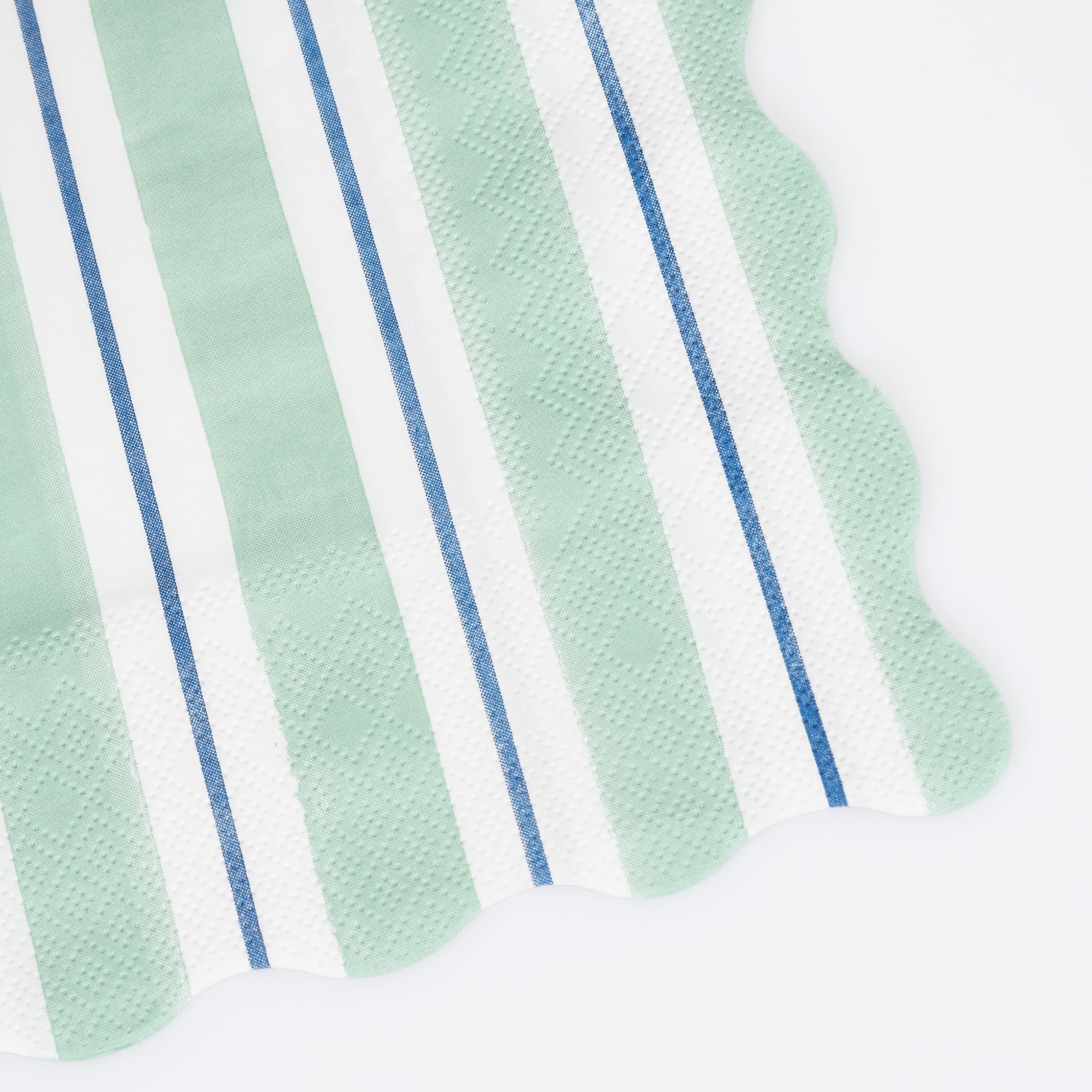 Meri Meri Pastel Striped Napkins (Pack of 16), Thick & Absorbent 3-Ply Paper Pastel Napkins with Wavy Edges, Available in Dinner & Cocktail Sizes, Disposable - Image 3