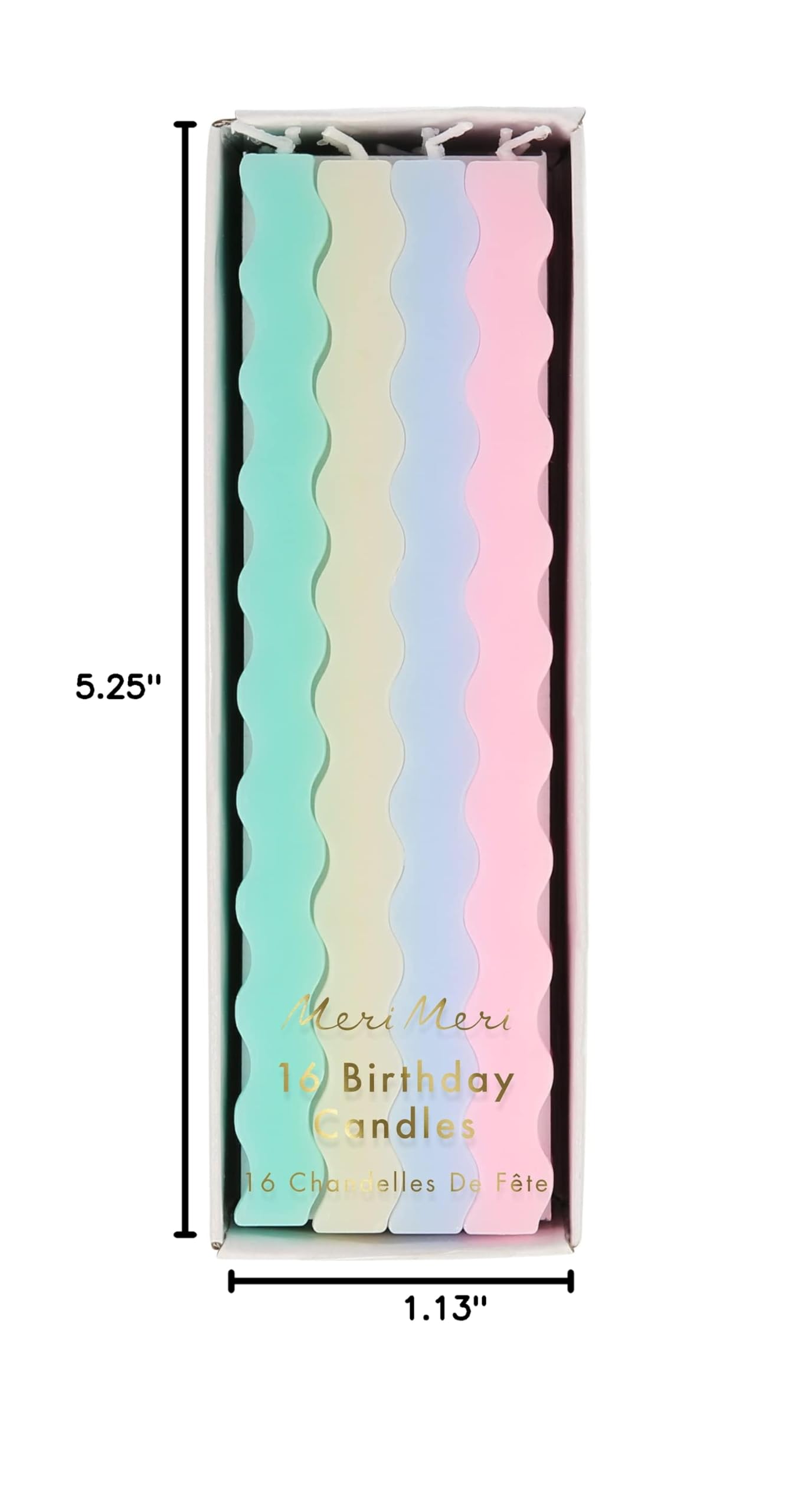 Meri Meri Pastel Wavy Candles (Pack of 16) - Image 3