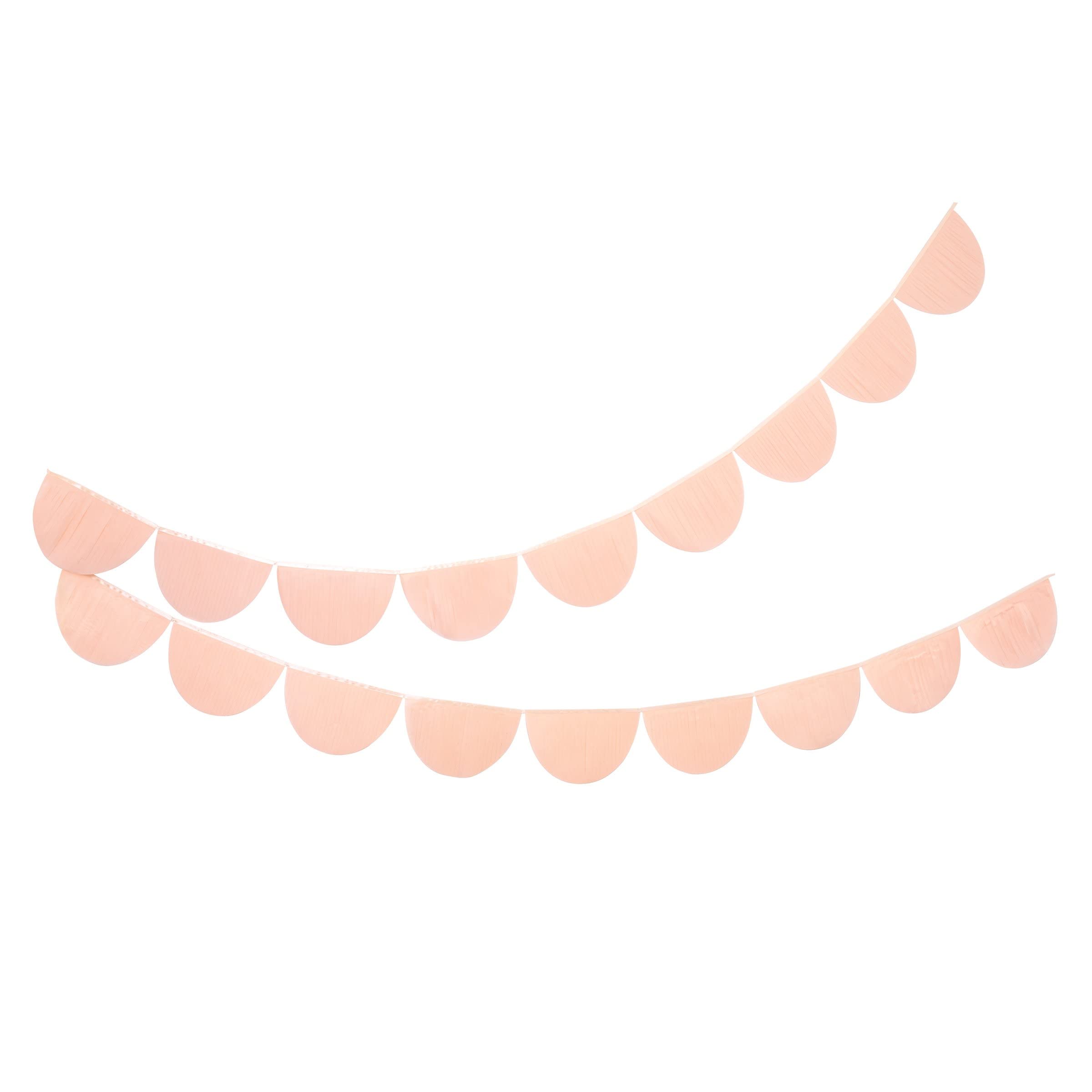 Meri Meri Peach Scallop Pennant Banner (Pack of 2), 13' Party Banner Including Excess Cord, Garland Birthday Party Decorations - Image 3