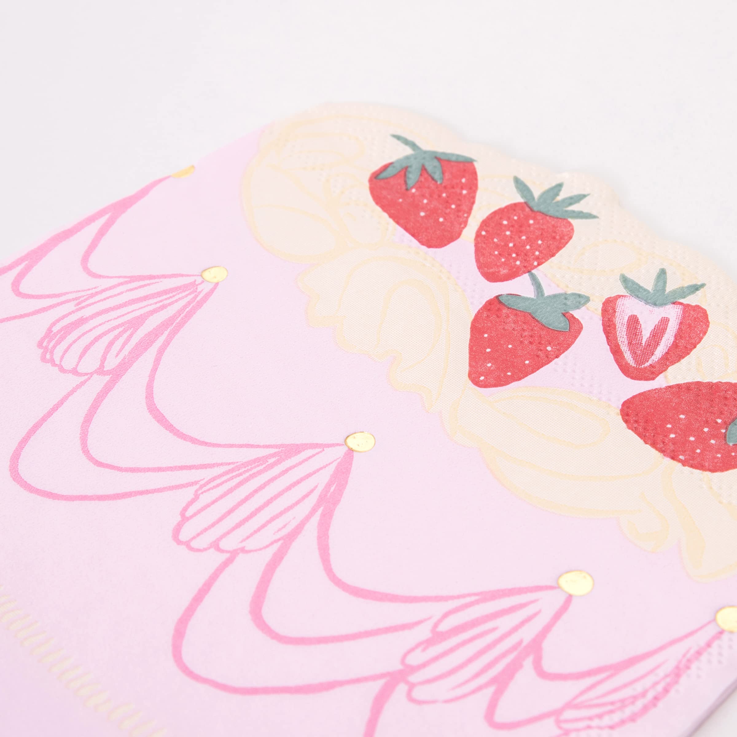 Meri Meri Pink Cake Napkins (Pack of 16), Thick & Absorbent 3-Ply Paper Napkins, Disposable - Image 2