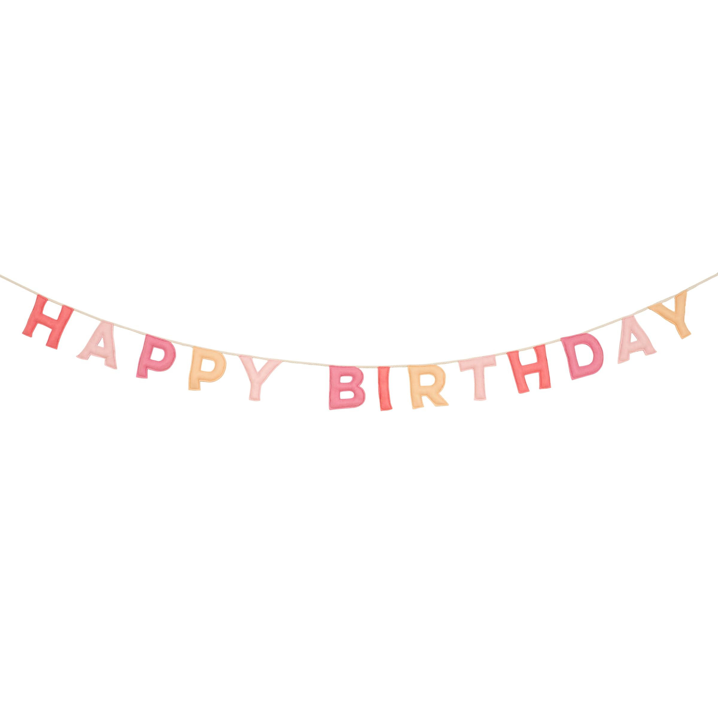 Meri Meri Pink Felt Happy Birthday Banner (Pack of 1), Reusable Party Decoration, 10' Happy Birthday Party Banner Including Excess Cord - Image 4