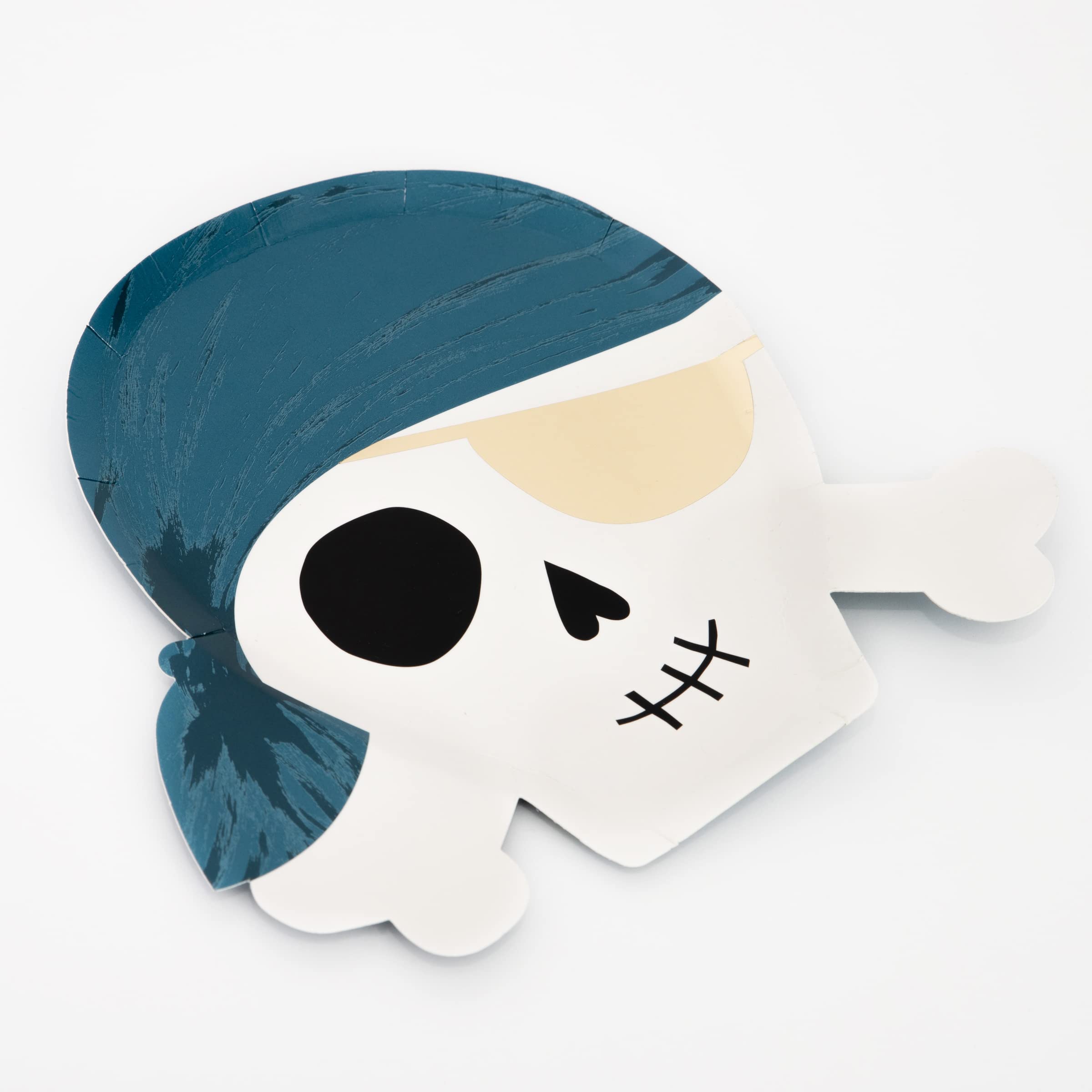 Meri Meri Pirate Plates, Pack of 8 Disposable Paper Plates, Skull and Crossbones Shaped with Pops of Color and Gold Foil Details – Perfect for Pirate Party Decorations and Themed Birthdays - Image 6