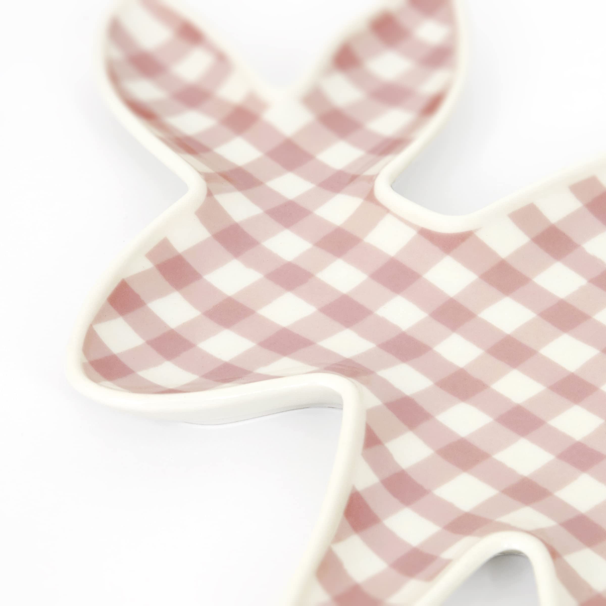 Meri Meri Porcelain Easter Bunny Plates, Pack of 2 Dishwasher Safe & Reusable Plates, Bunny Shaped with Gingham Pattern – Great for Easter Party Decorations and Seasonal Traditions - Image 3