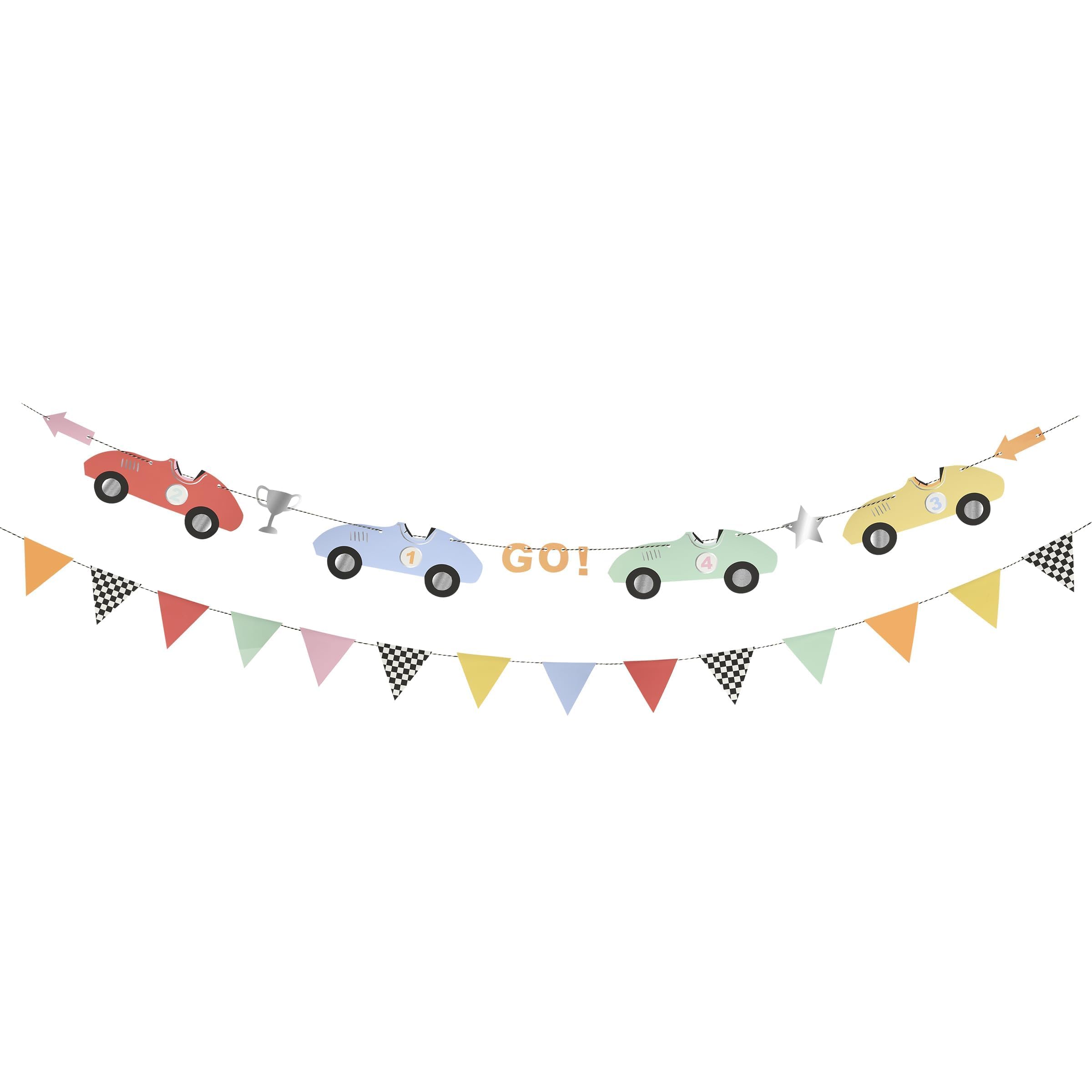 Meri Meri Race Cars Party Banner (Pack of 1). 10' Party Garland Including Excess Cord, Race Car Birthday Party Decorations - Image 3