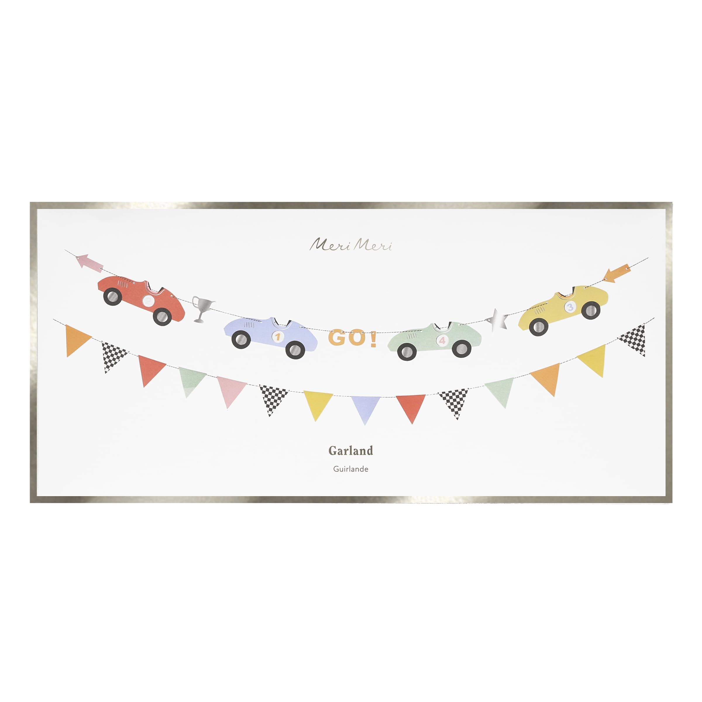 Meri Meri Race Cars Party Banner (Pack of 1). 10' Party Garland Including Excess Cord, Race Car Birthday Party Decorations - Image 4