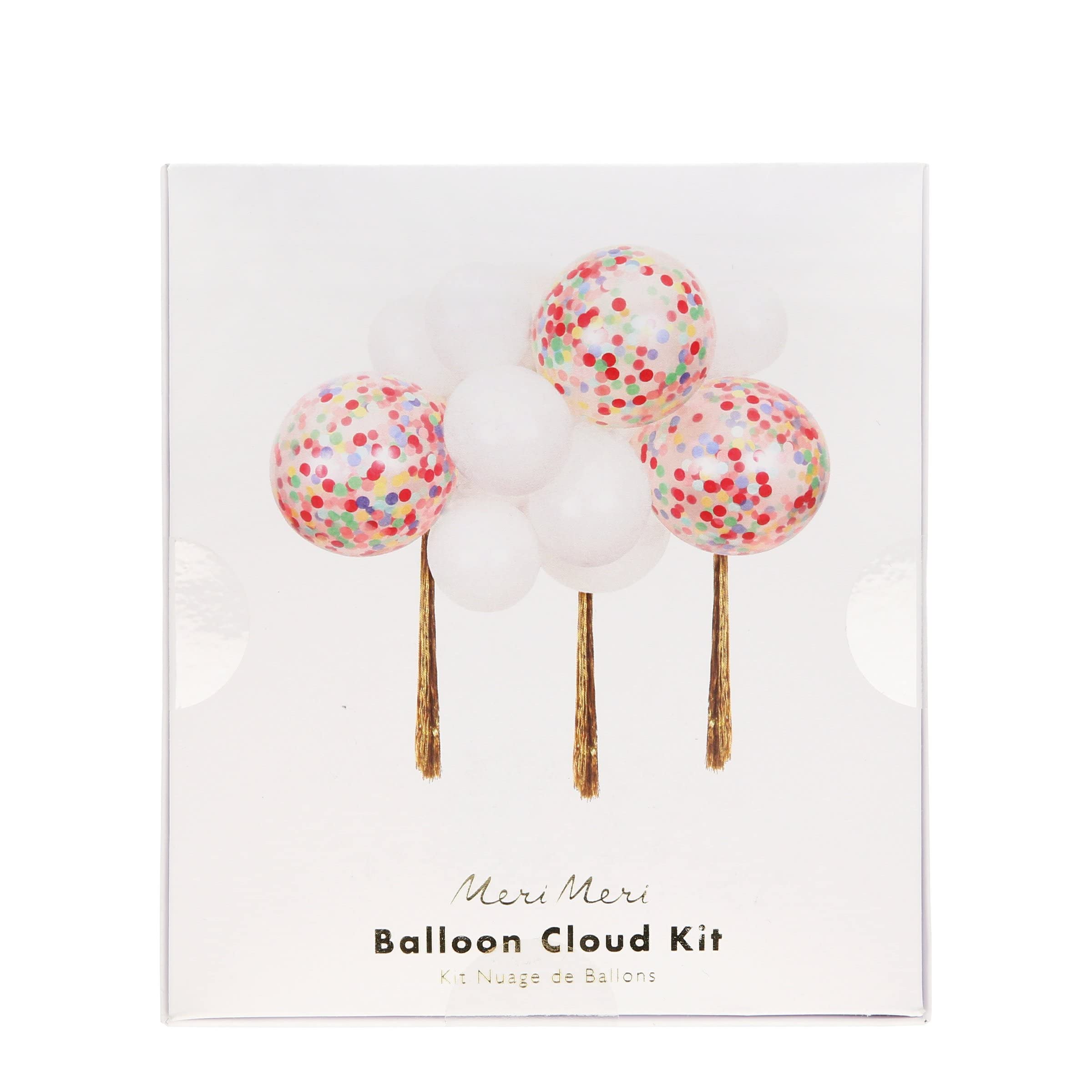 Meri Meri Rainbow Balloon Cloud Kit, Balloon Arch Featuring 3 Gold Streamers and 14 Balloons - Image 2