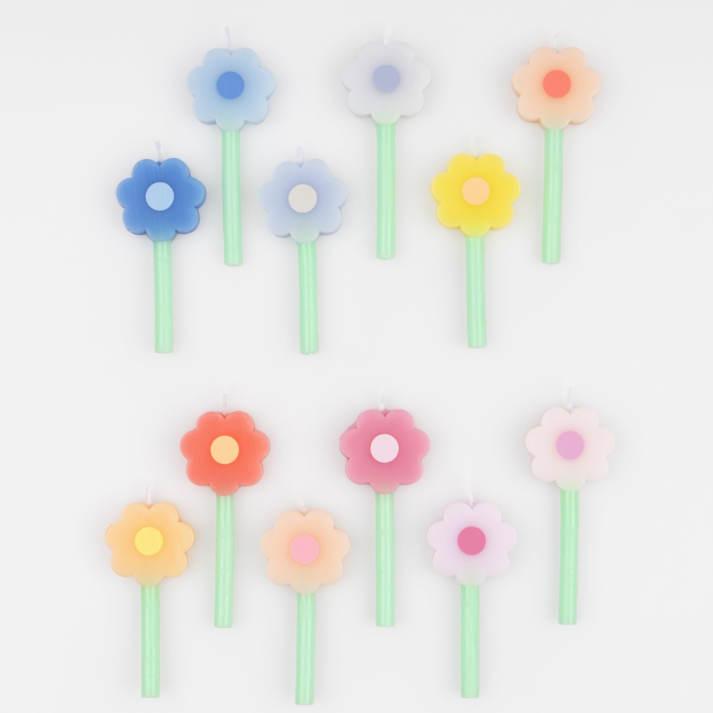 Meri Meri Rainbow Daisy Candles (Pack of 12), Flower Candles for Cakes and Cupcakes, Baby Showers, Bridal Showers, Average Height with Stick: 2.125", Unscented - Image 5