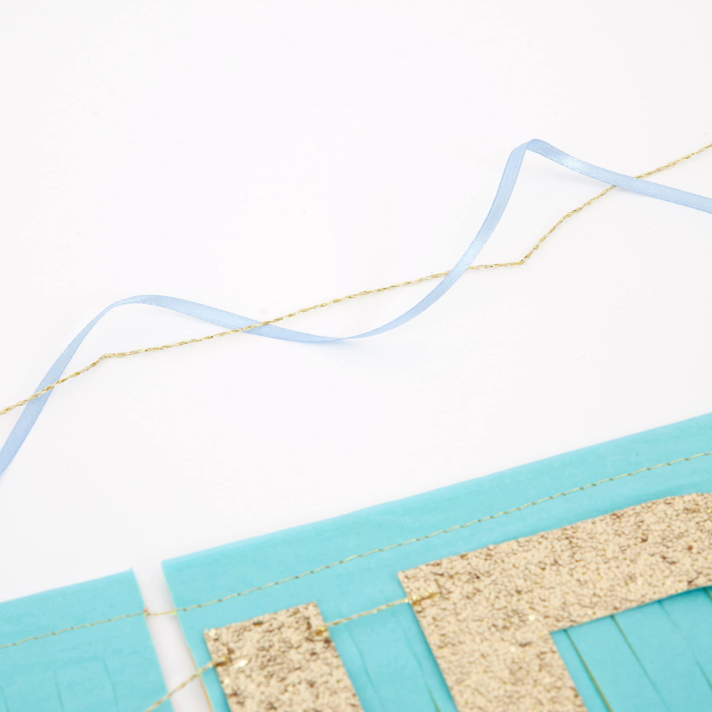 Meri Meri Rainbow Fringe Happy Birthday Banner - 8' Party Garland with Excess Cord - Image 4